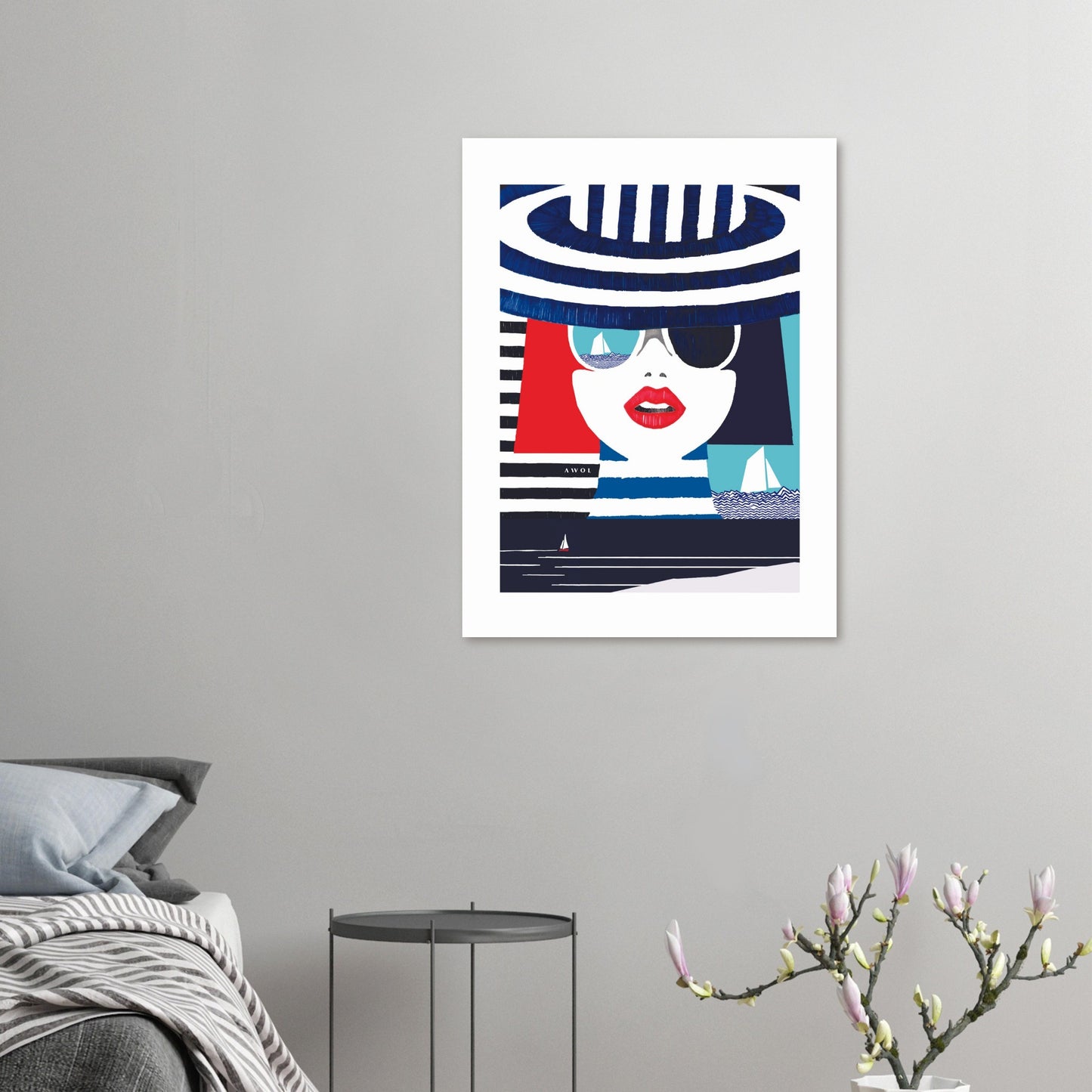Portrait Of A Woman On The Riviera, Mediterranean Wall Art: Aluminum Print