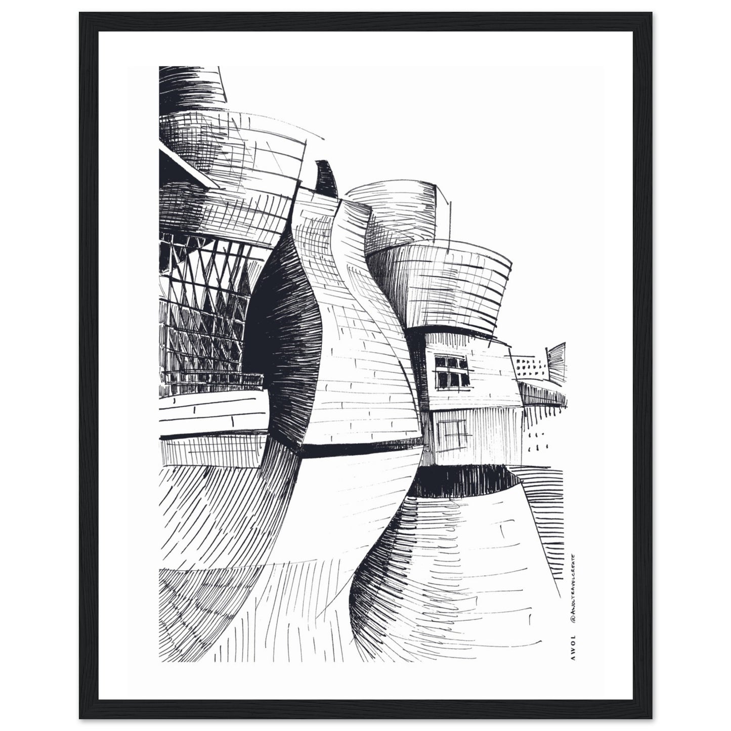 The Guggenheim Bilbao, Modern Architecture Masterpiece: Framed Art Print