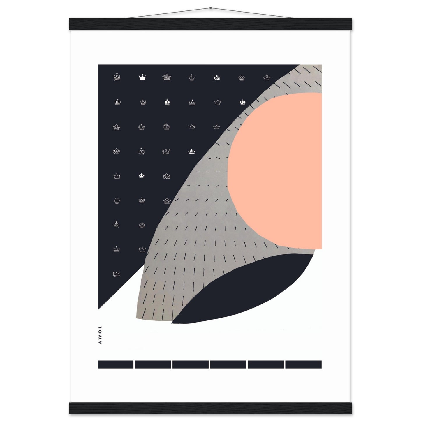 Scandinavian Art Print With Minimalist Pattern, Collage Art: Poster with Hanger