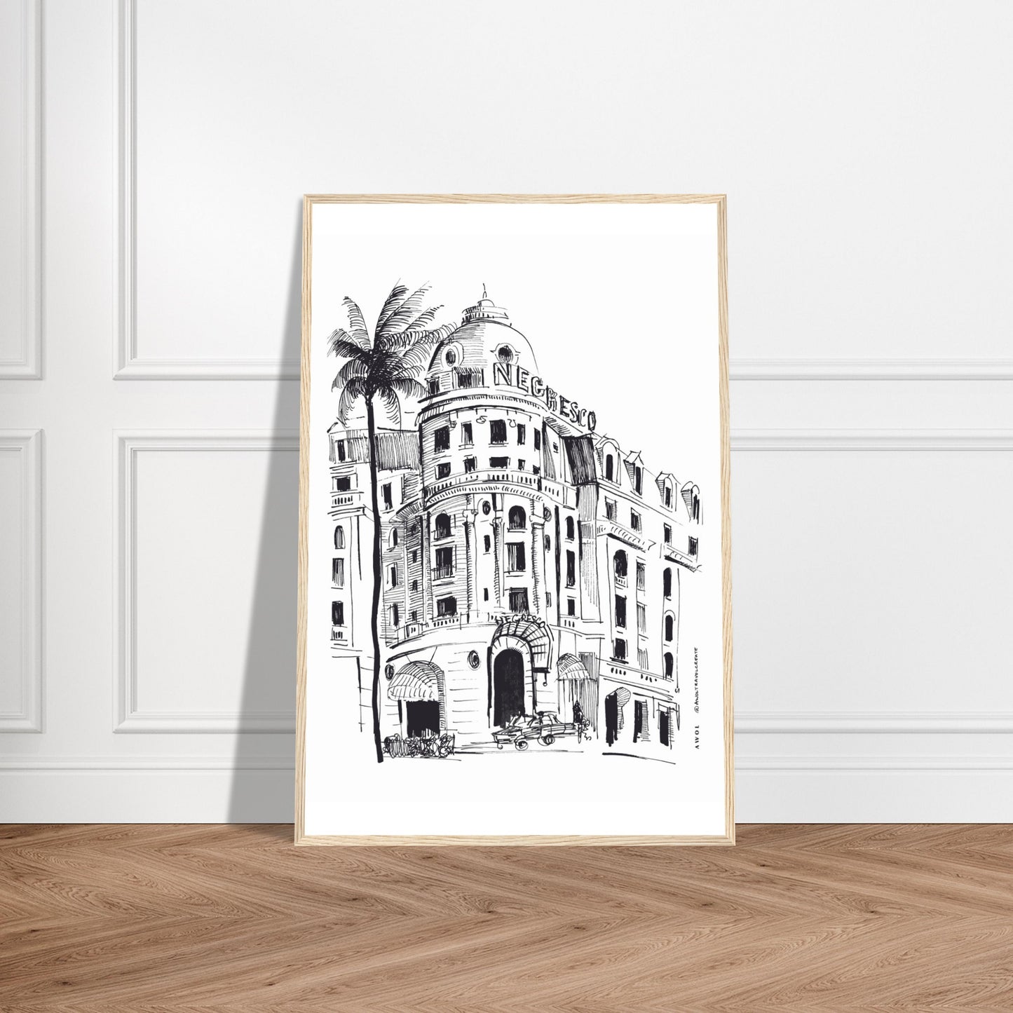 Palm Trees On The French Riviera: Côte d'Azur Framed Art Print