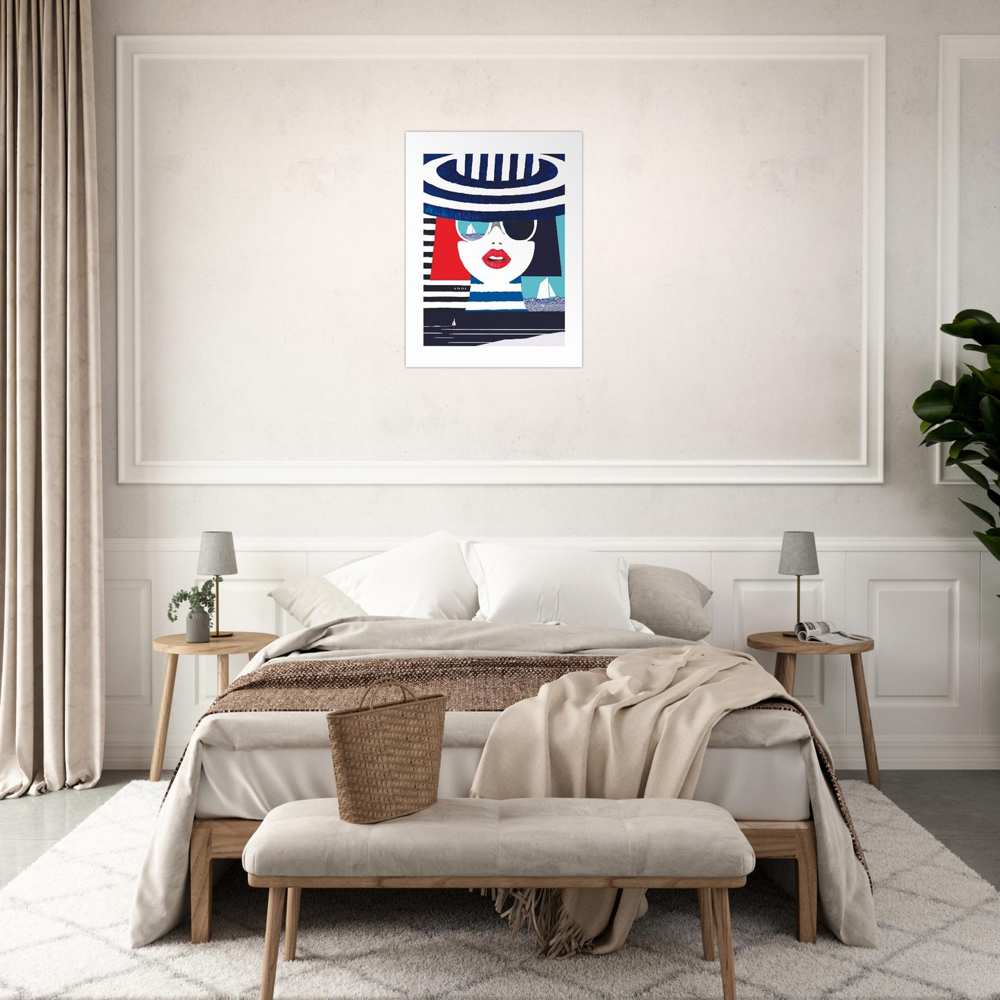 Portrait Of A Woman On The Riviera, Mediterranean Wall Art: Aluminum Print