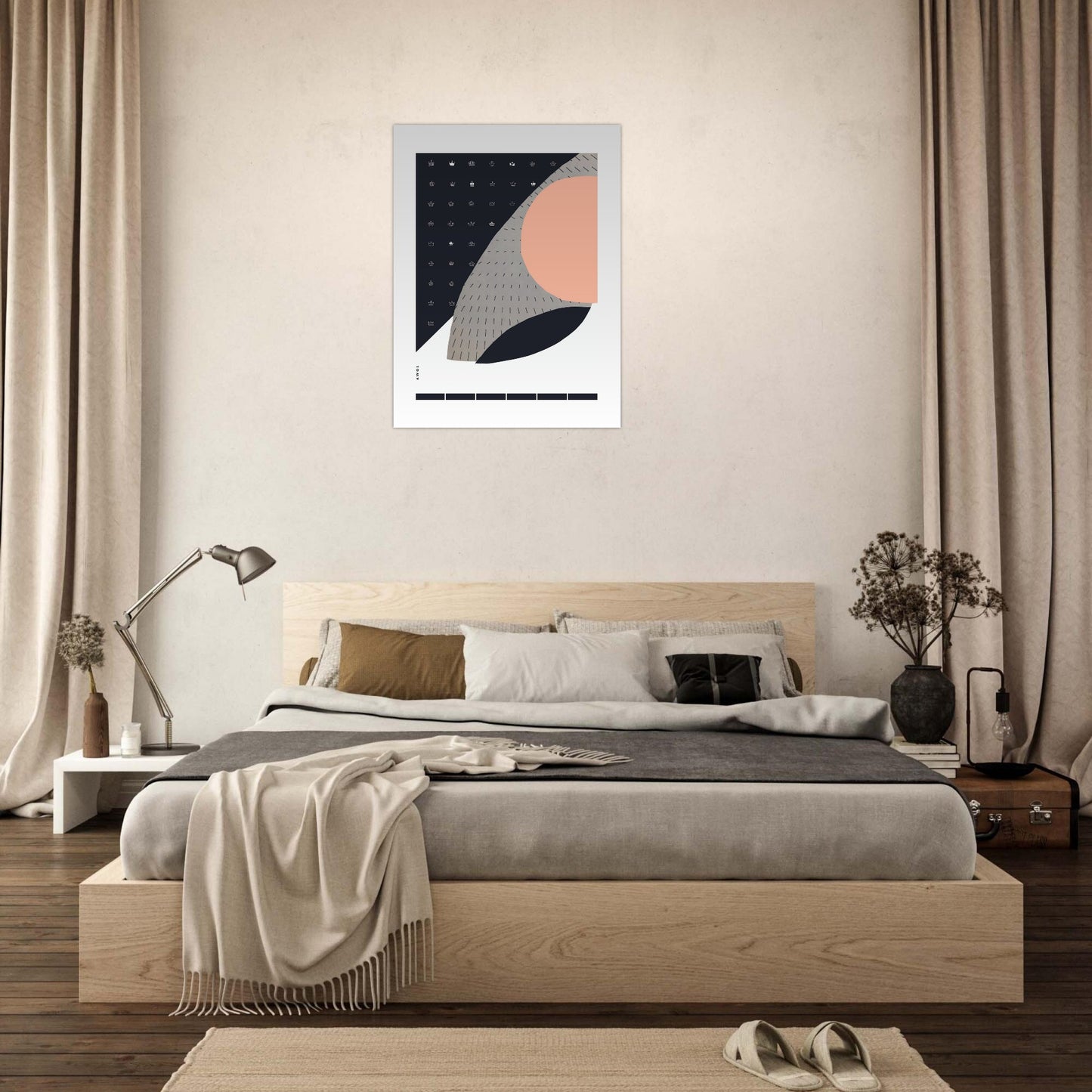 Minimalist Wall Art, Scandinavian Abstraction With Graphic Shapes: Poster Print