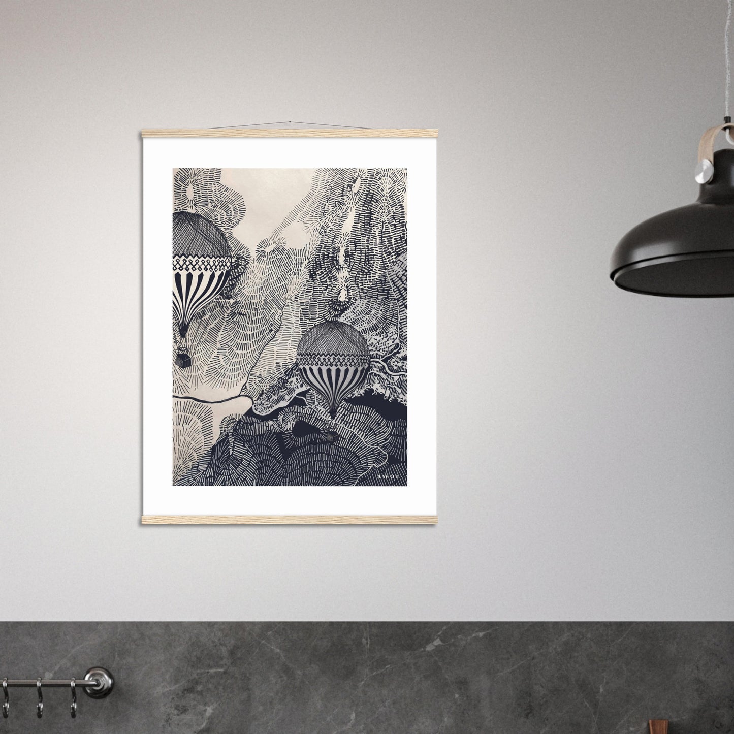 Dream Big Art Print: Vintage Travel In The Sky, Poster With Hanger