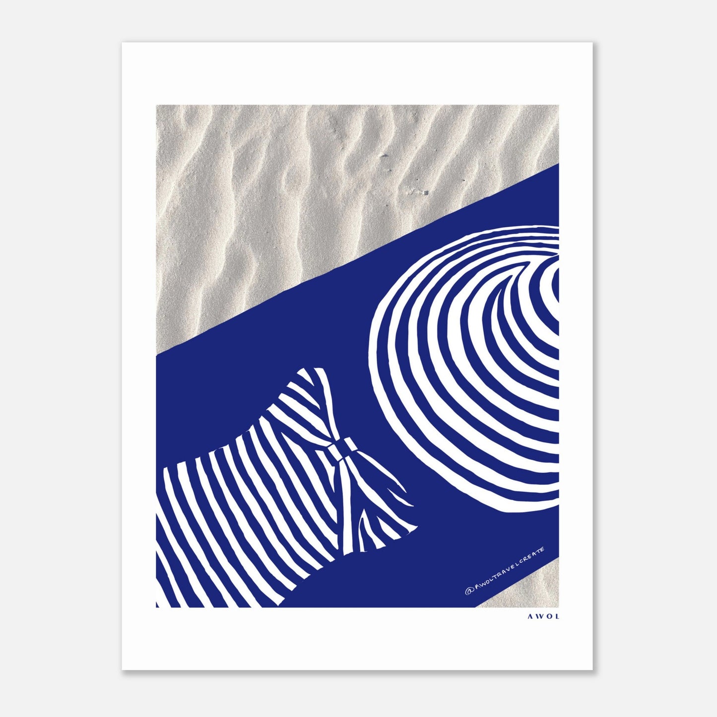 Woman In Oversized Blue Striped Hat Tanning On The Beach: Vacation Vibes Classic Matte Paper Poster