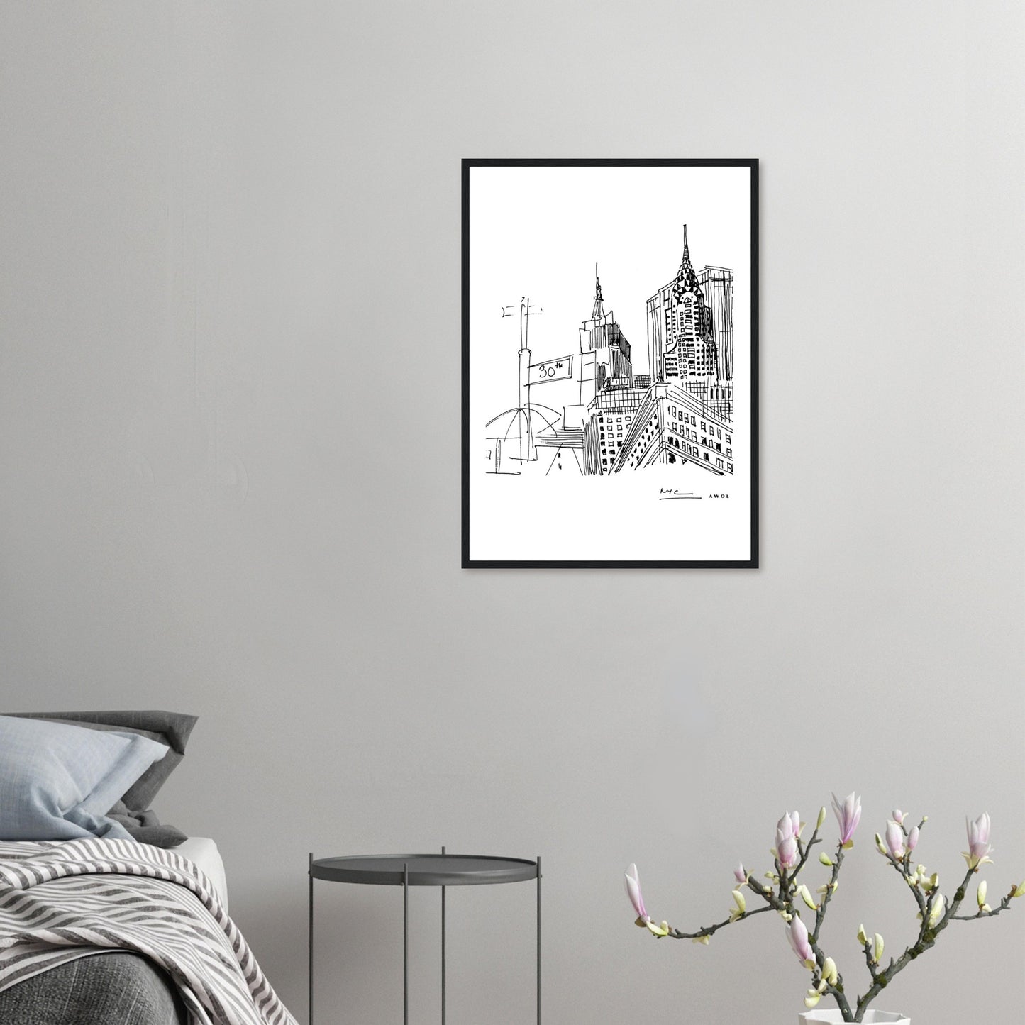 New York City Skyline Art, Iconic Skyscrapers: Framed Art Print