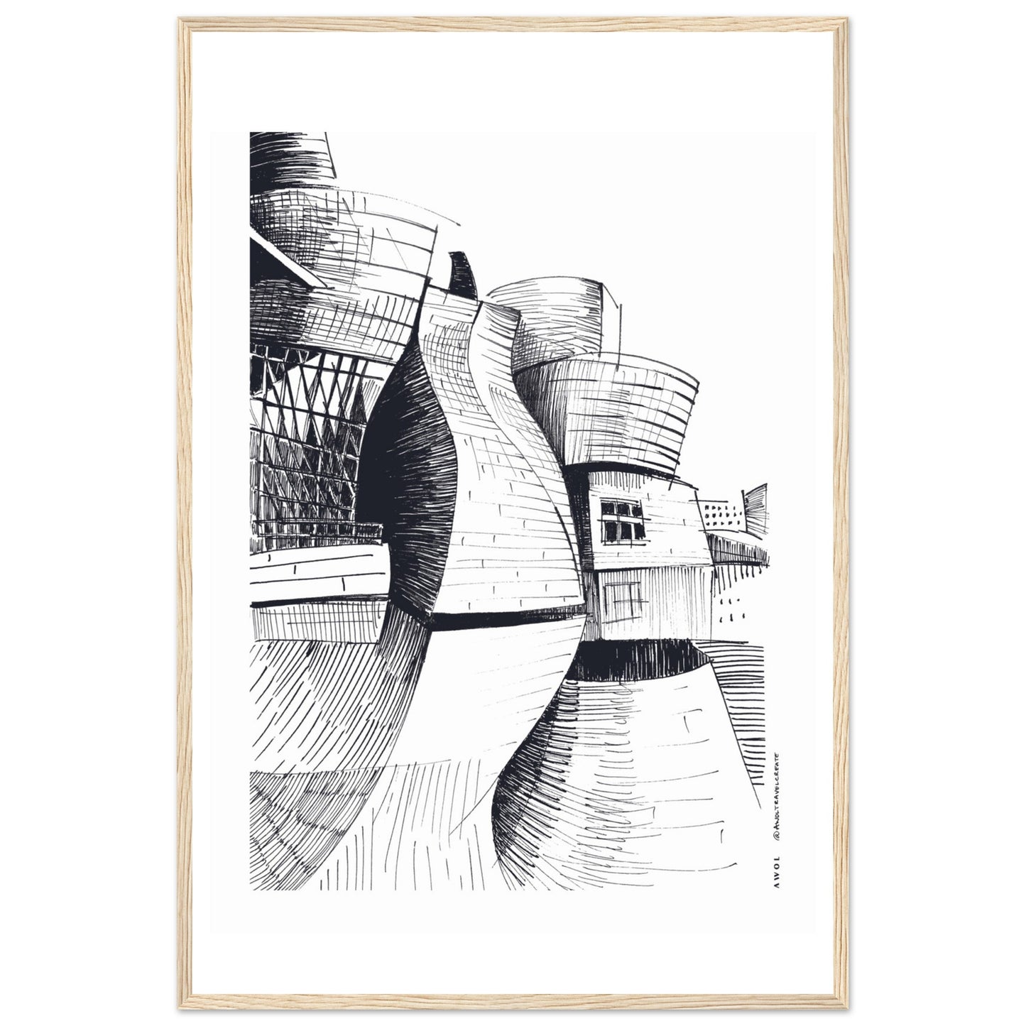 The Guggenheim Bilbao, Modern Architecture Masterpiece: Framed Art Print
