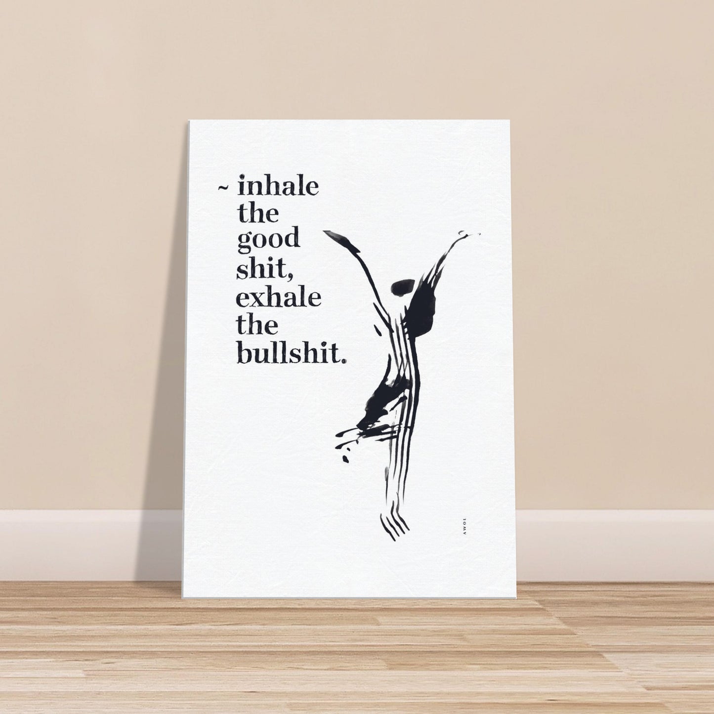 Modern Spiritual Wall Art With Quote And Yoga Pose: Art On Canvas Print