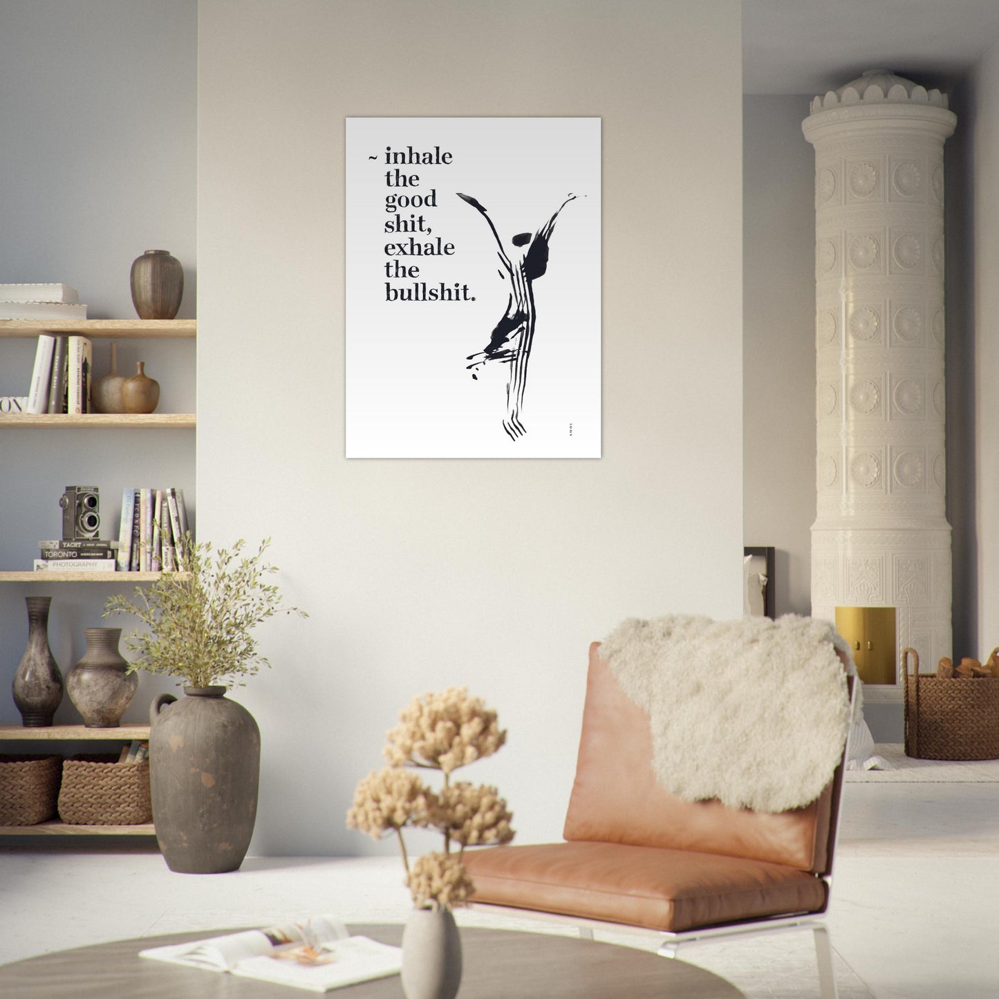 Inhale the Good Shit, Exhale The Bullshit, Abstract Yoga Art : Poster Print