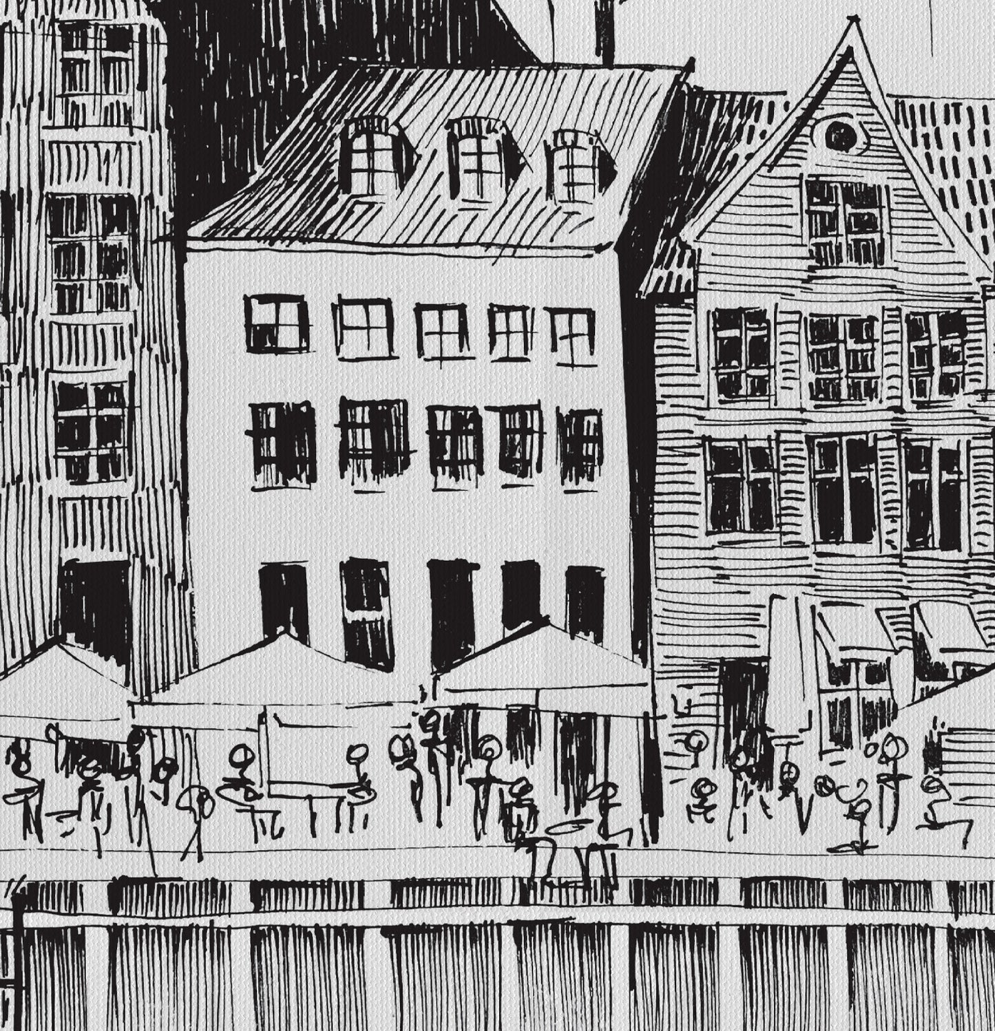 Saturday Afternoon On Nyhavn Canal In Copenhagen, Denmark: Canvas Art Print