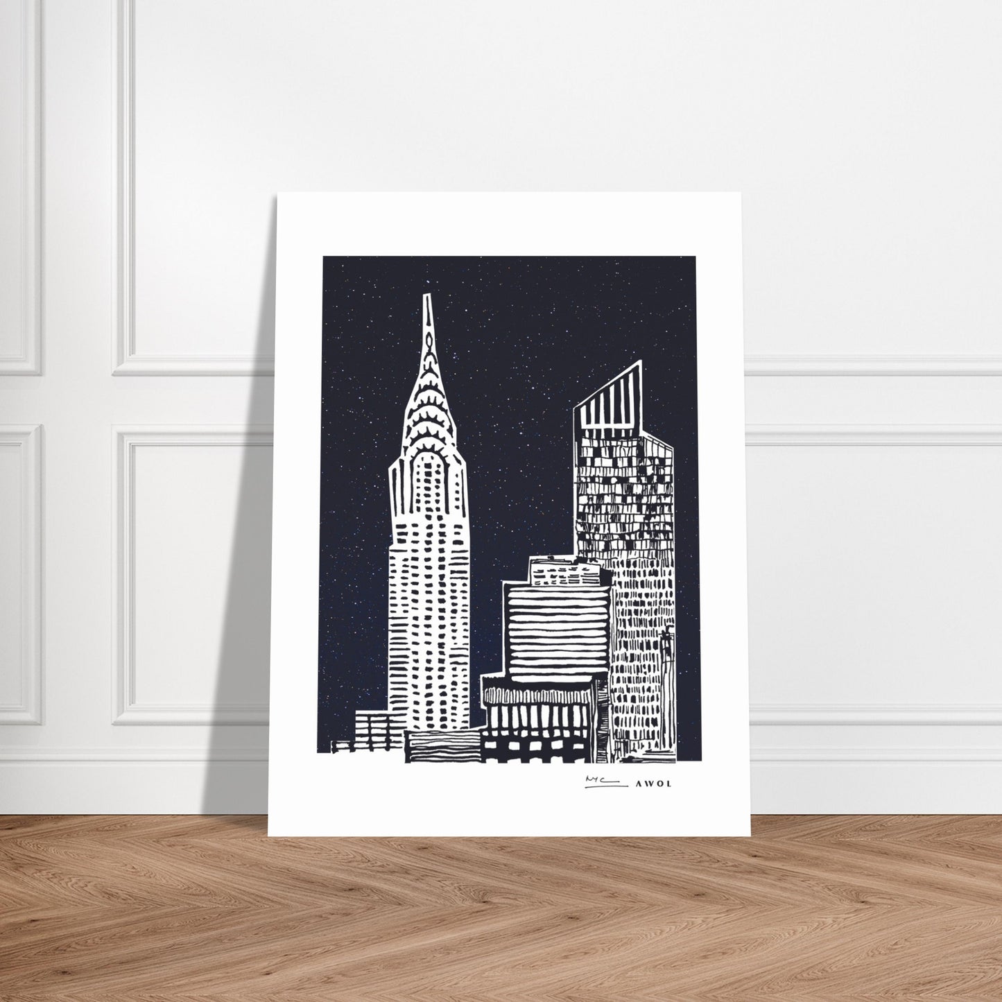 New York City At Night, Manhattan Abstraction: Poster Print