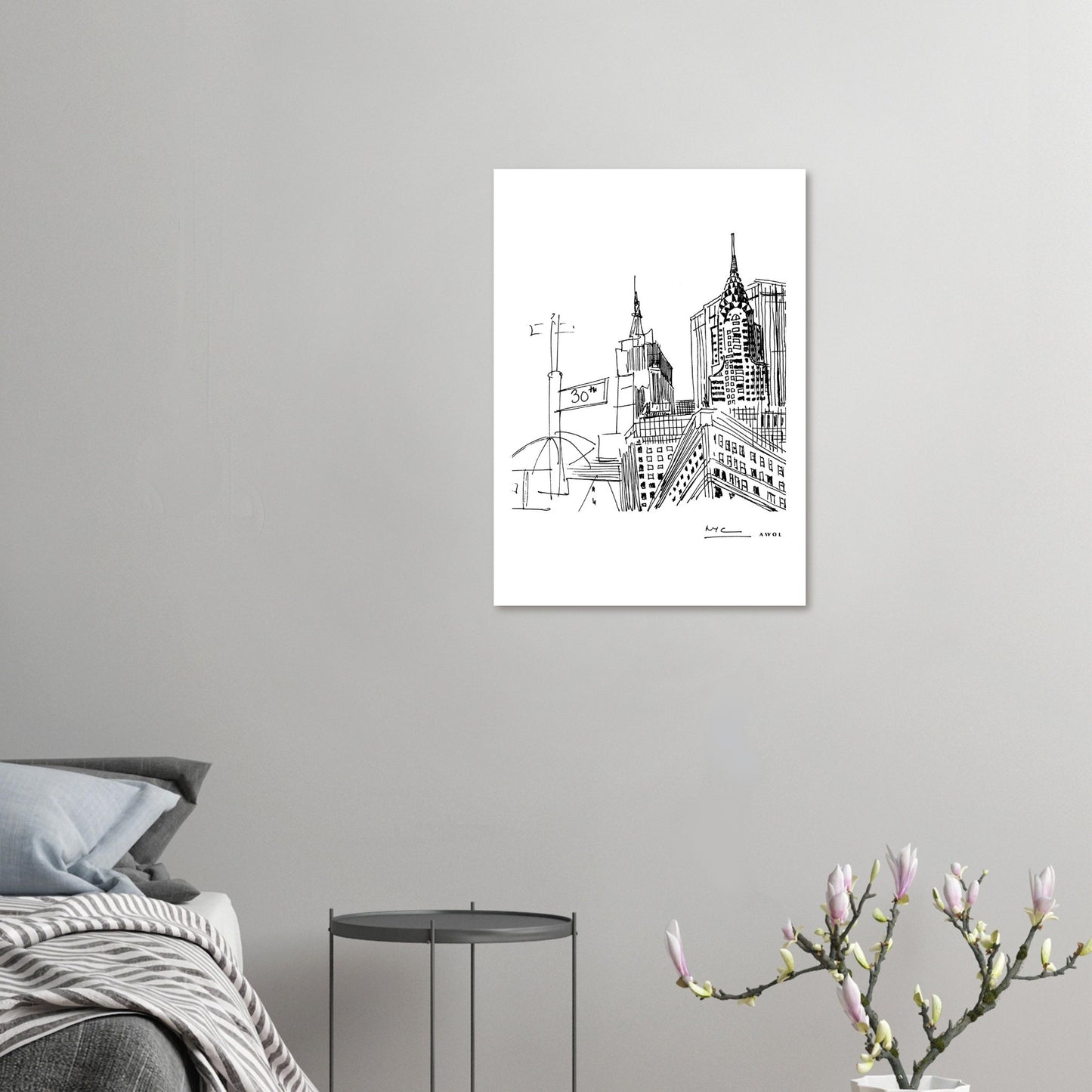 New York City Skyline Art, Iconic Skyscrapers: Poster Print