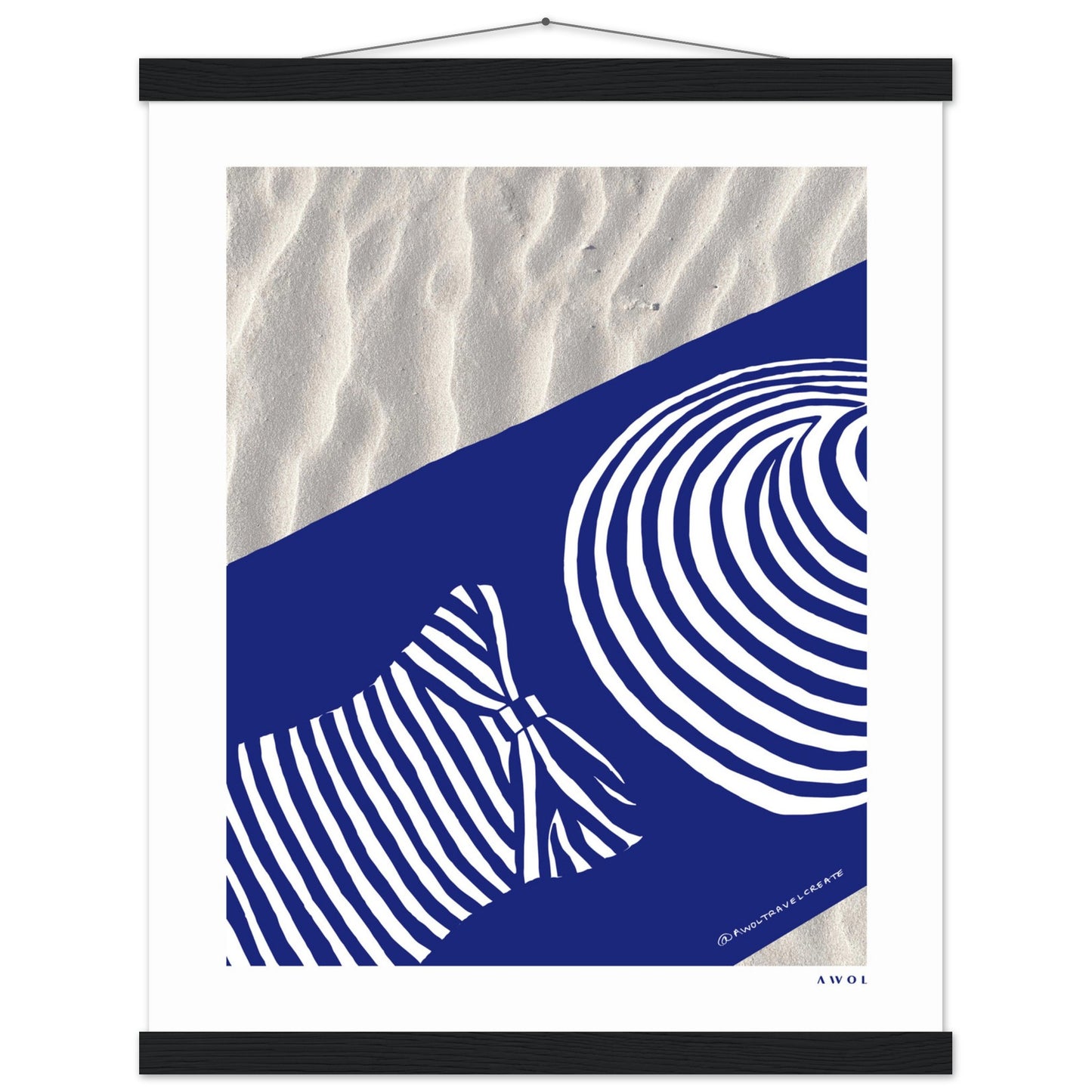 Woman In Oversized Hat And Stripes Sleeping On The Beach: Island Mood: Classic Matte Paper Poster with Hanger
