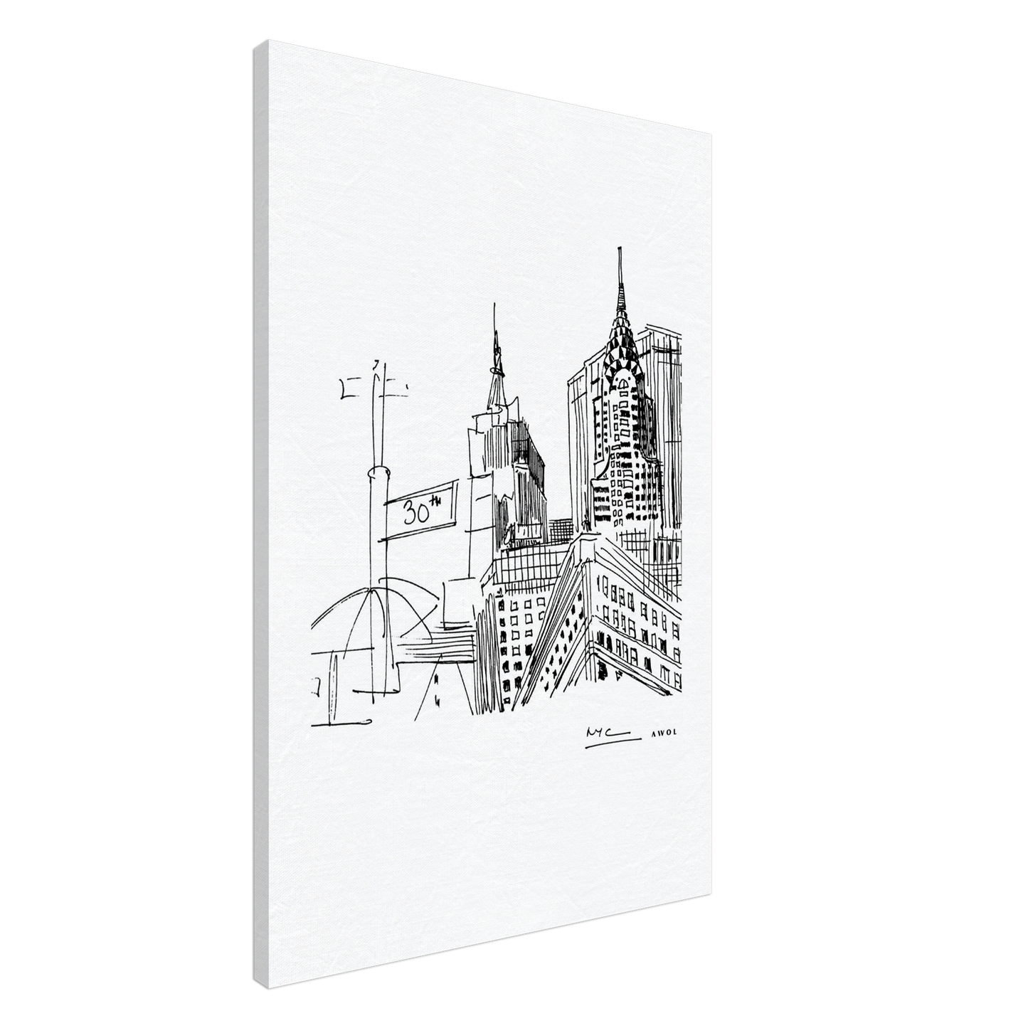 New York City Art, Iconic Skyscrapers: Canvas Print