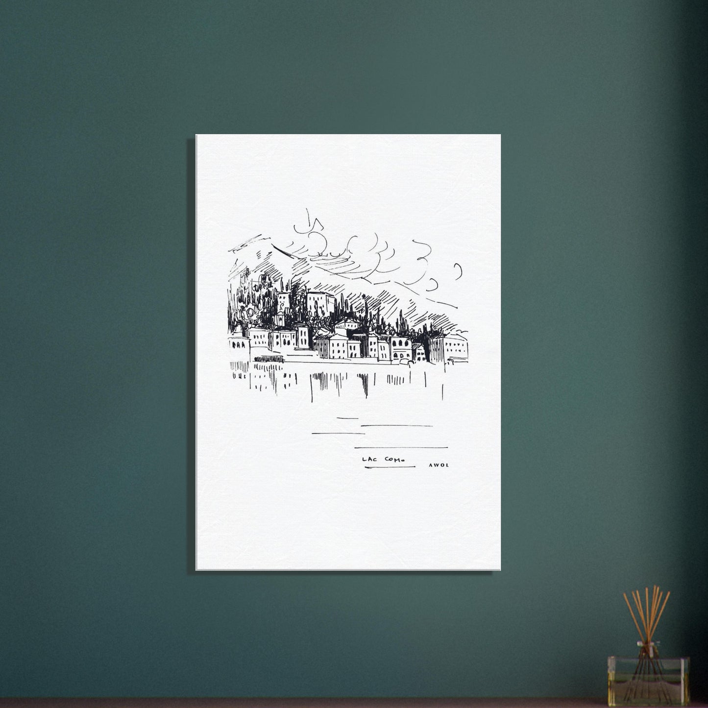 Italian Scenery Wall Art With Villas On A Hill In Lake Como, Canvas Print