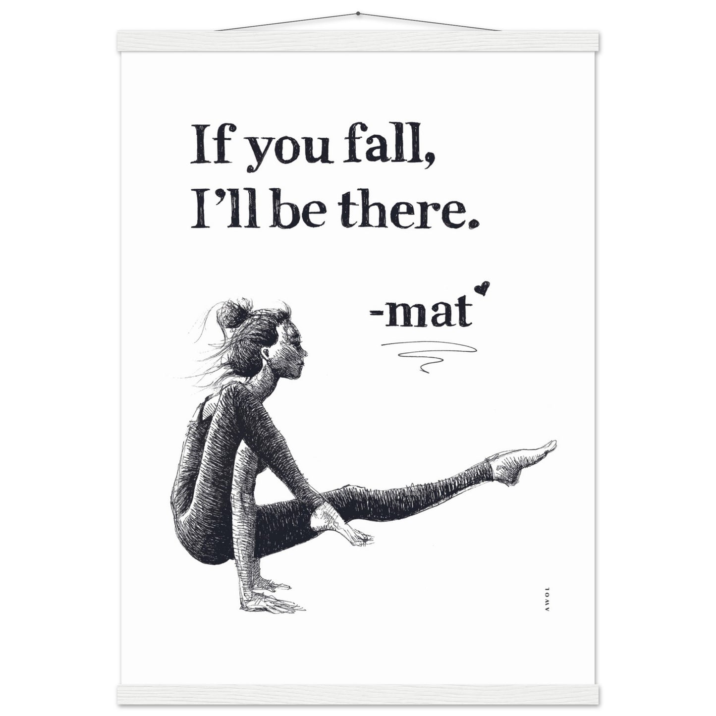 Spiritual Yoga Pose Art With Inspiring Quote: Poster Print with Hanger