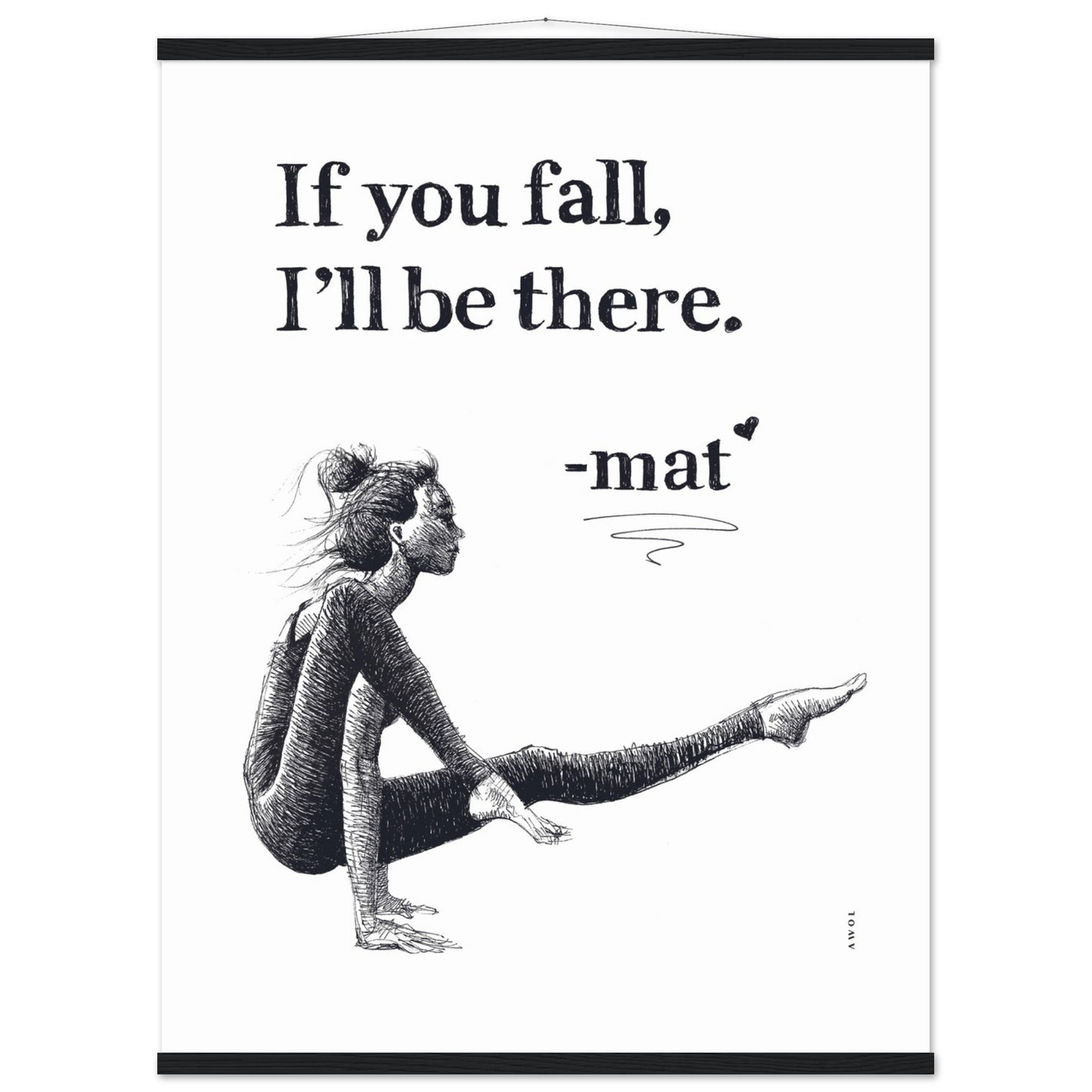 Spiritual Yoga Pose Art With Inspiring Quote: Poster Print with Hanger