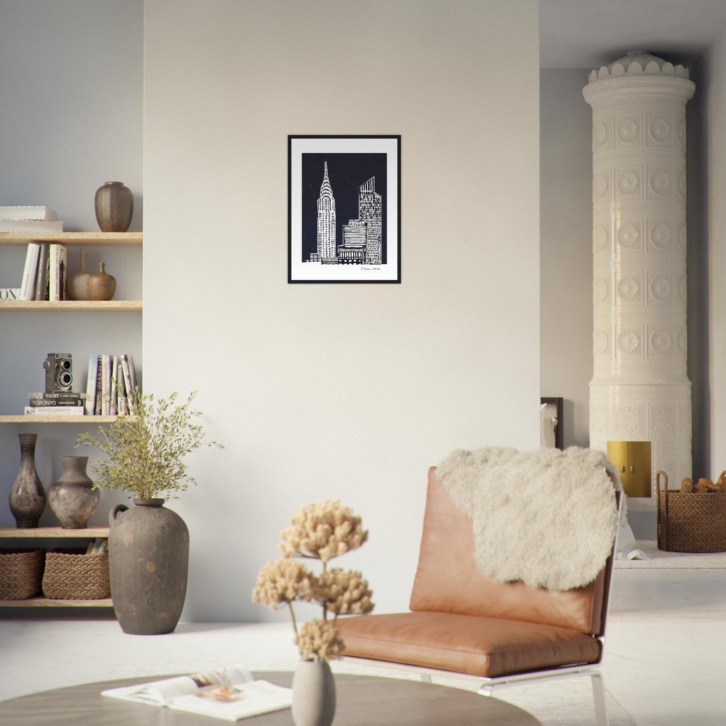 New York City At Night, Manhattan Abstraction: Framed Art Print