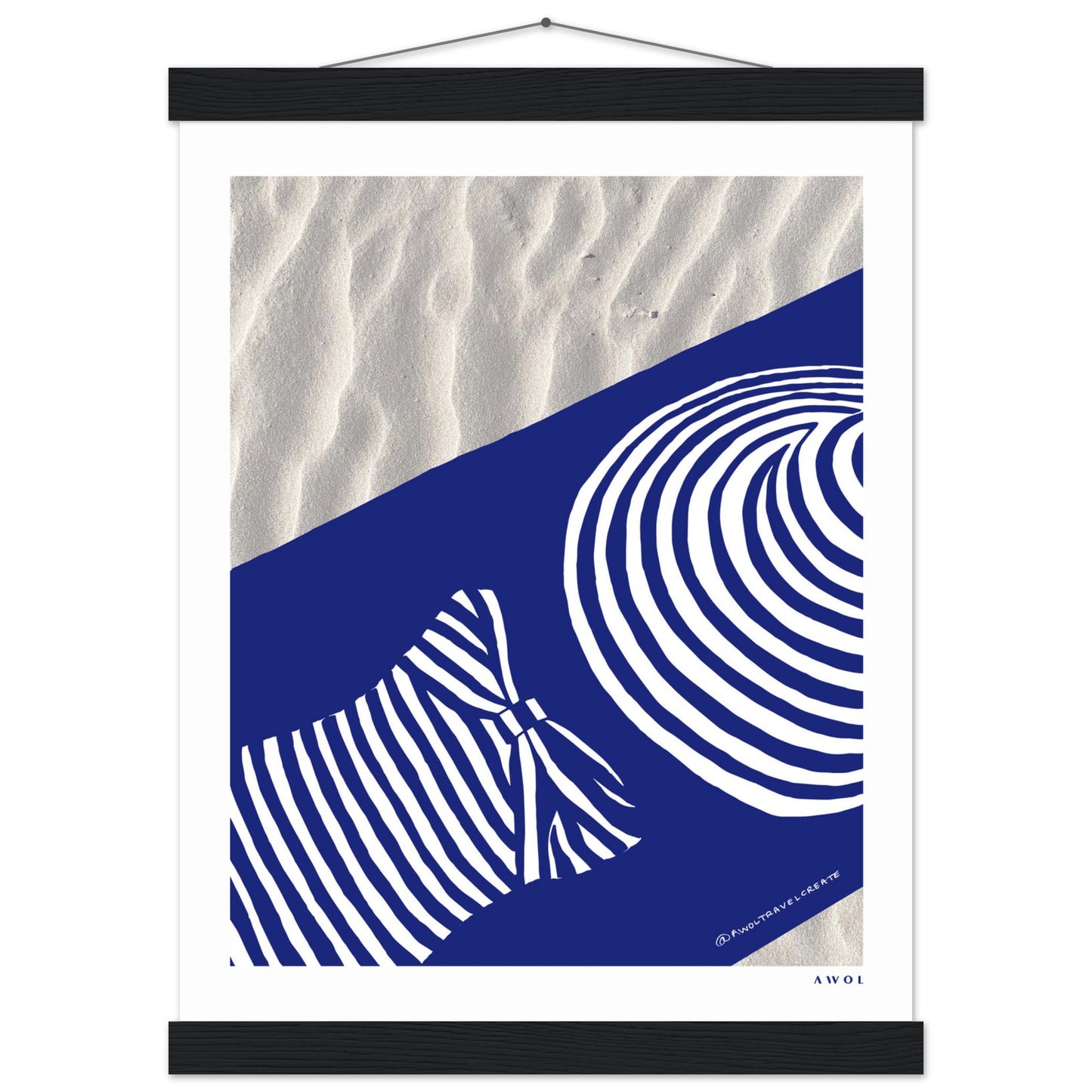 Woman In Oversized Hat And Stripes Sleeping On The Beach: Island Mood: Classic Matte Paper Poster with Hanger