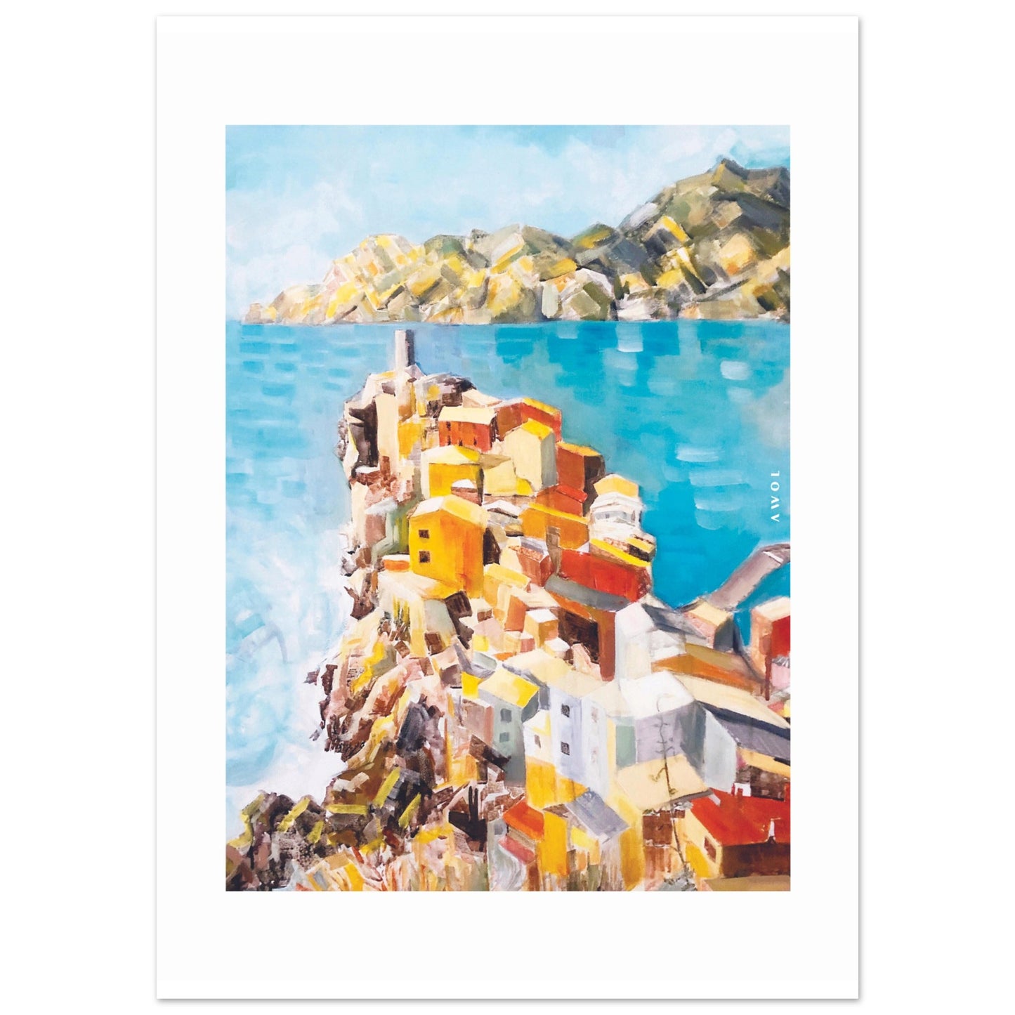 Italy Art Print: Colourful Seaside Towns, Mediterranean Poster Print