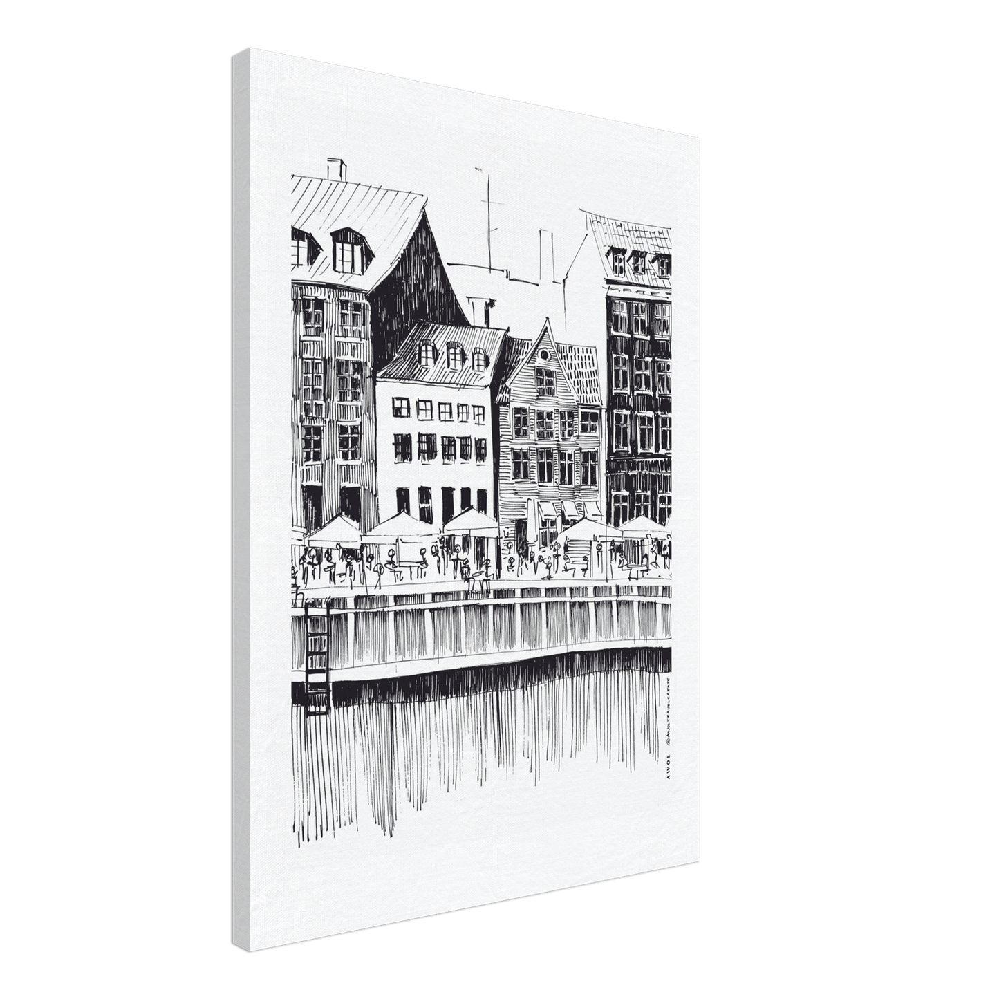 Saturday Afternoon On Nyhavn Canal In Copenhagen, Denmark: Canvas Art Print