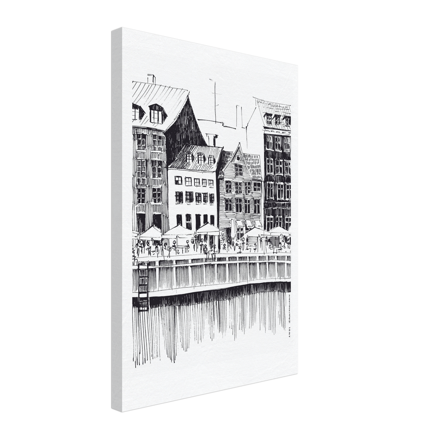Saturday Afternoon On Nyhavn Canal In Copenhagen, Denmark: Canvas Art Print