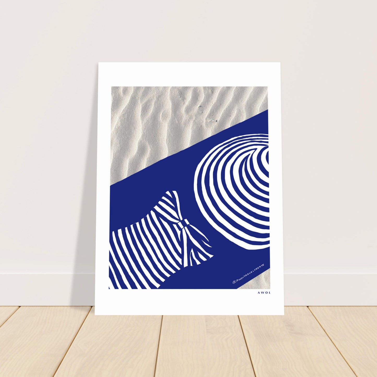 Woman In Oversized Blue Striped Hat Tanning On The Beach: Vacation Vibes Classic Matte Paper Poster