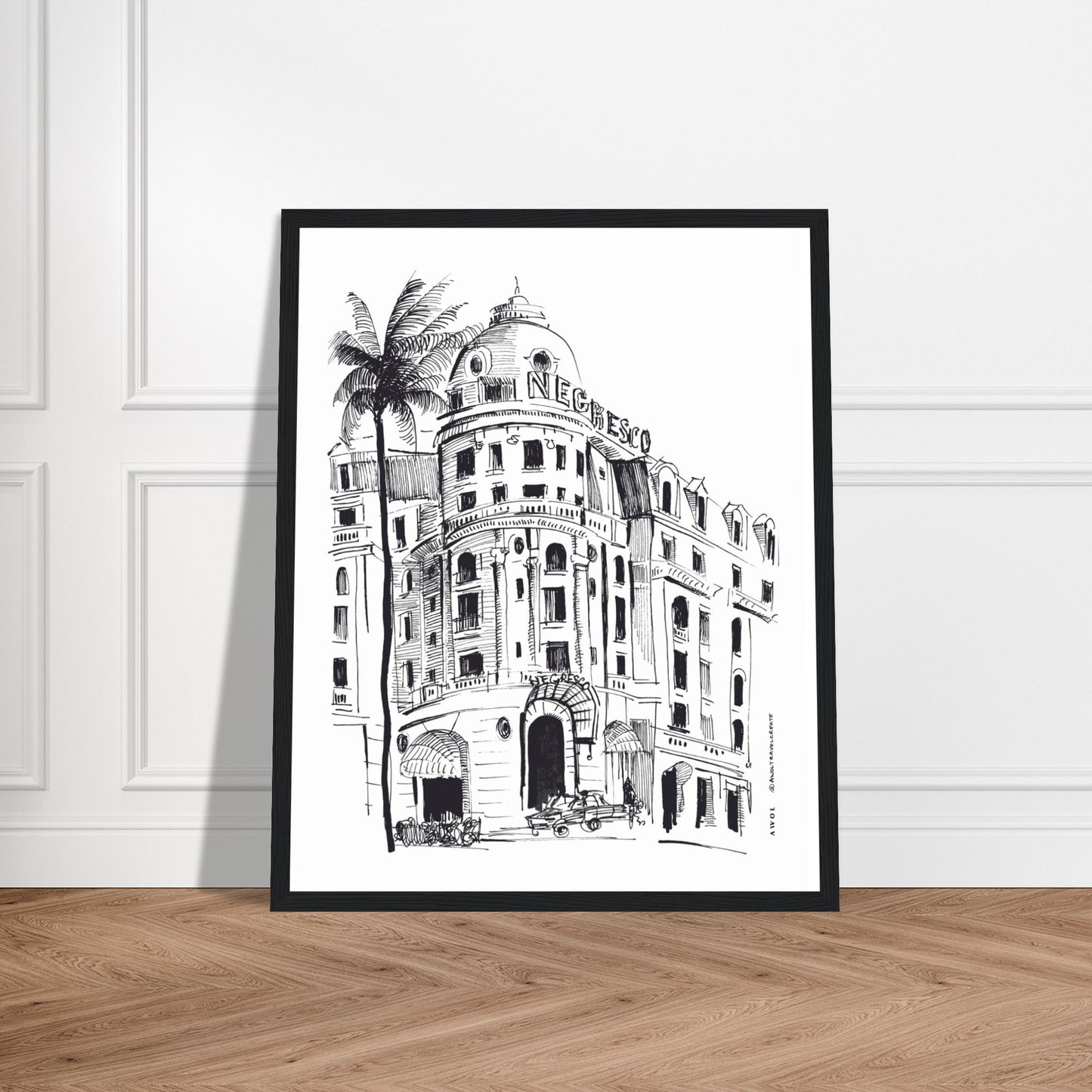 Palm Trees On The French Riviera: Côte d'Azur Framed Art Print