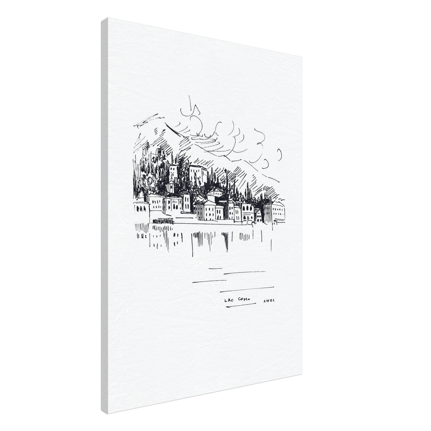 Italian Scenery Wall Art With Villas On A Hill In Lake Como, Canvas Print