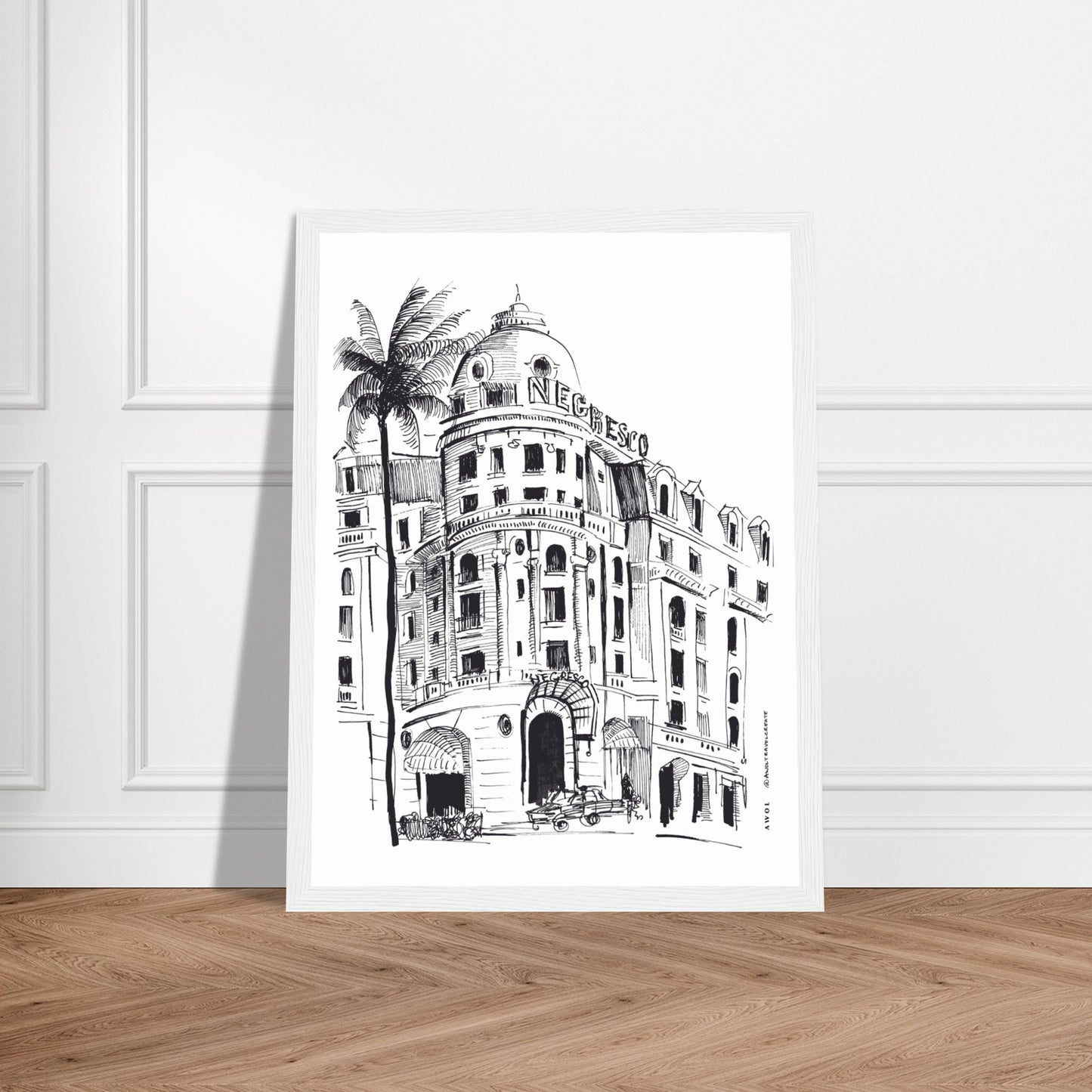 Palm Trees On The French Riviera: Côte d'Azur Framed Art Print