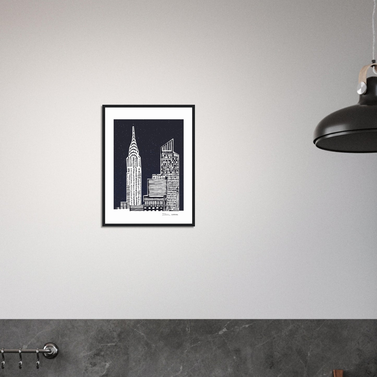 New York City At Night, Manhattan Abstraction: Framed Art Print