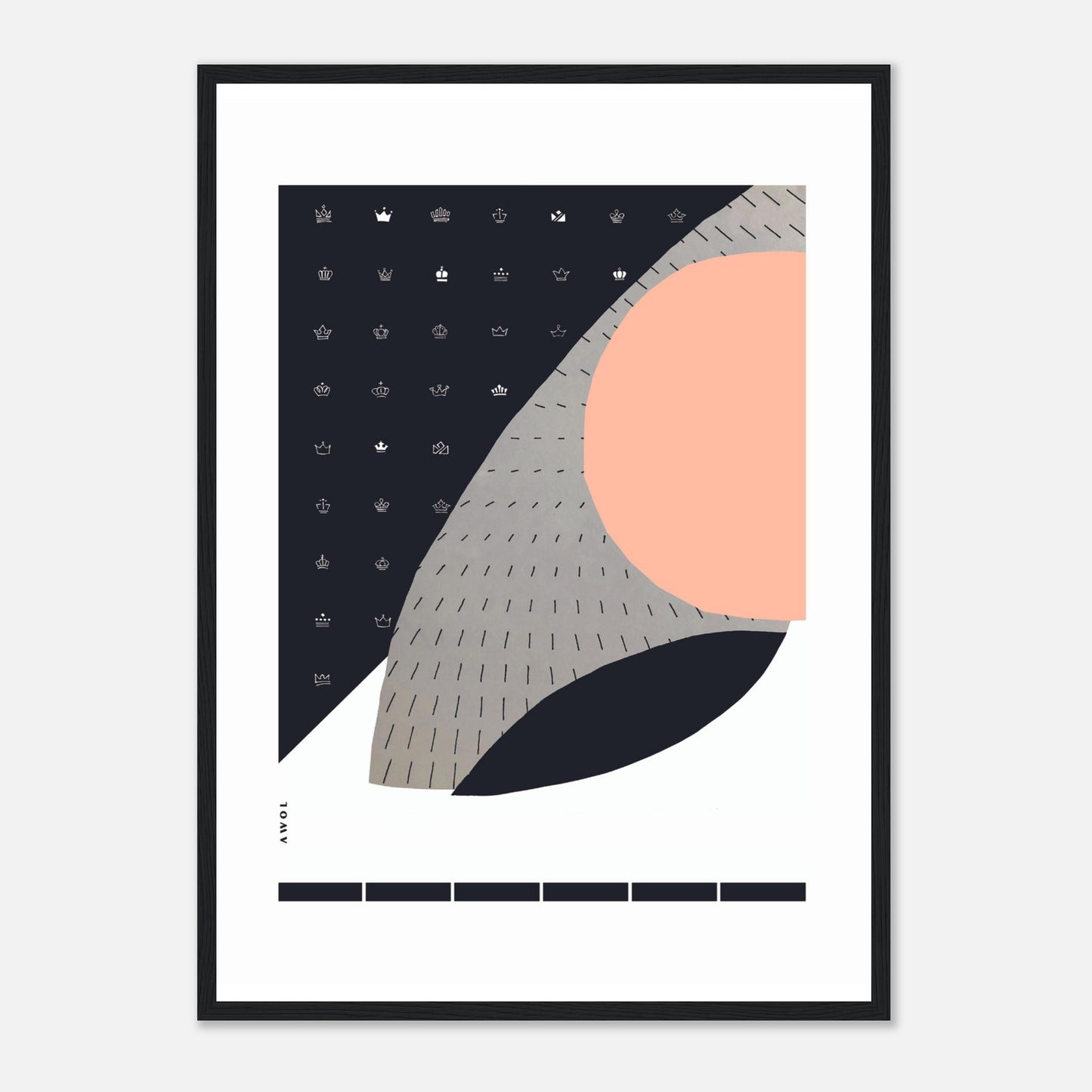 Minimalist Wall Art, Scandinavian Art Print With Abstract Graphic Shapes: Framed Art Print