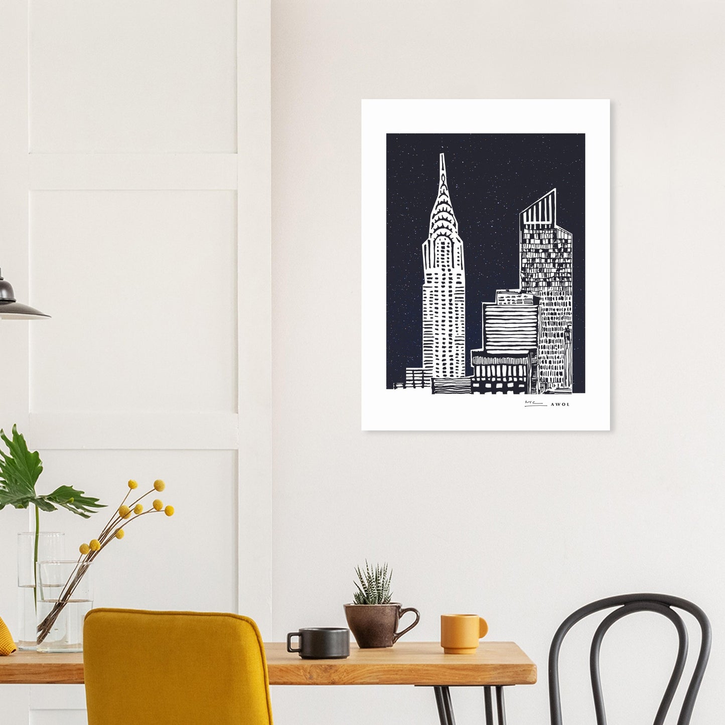 New York City At Night, Manhattan Abstraction: Poster Print