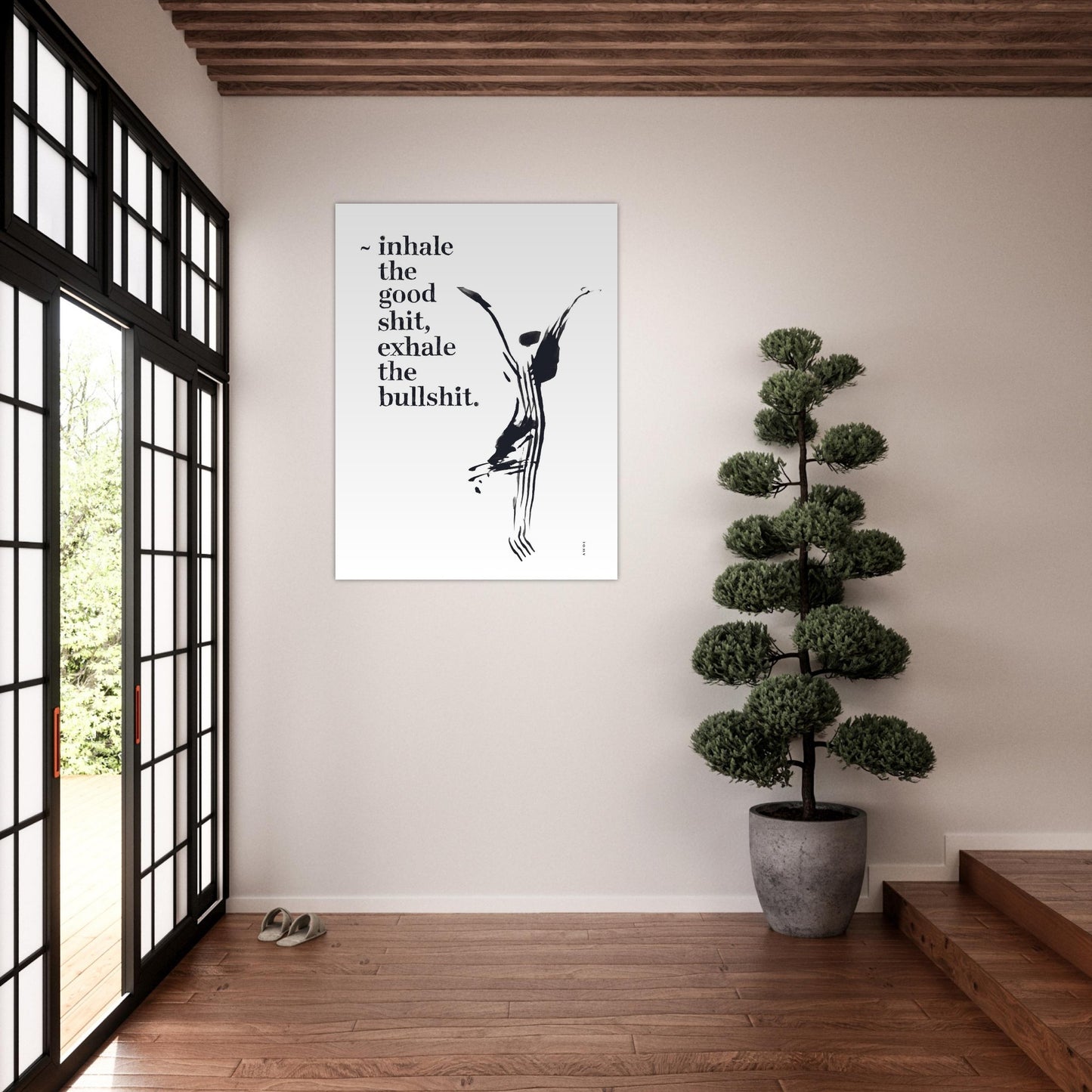 Inhale the Good Shit, Exhale The Bullshit, Abstract Yoga Art : Poster Print