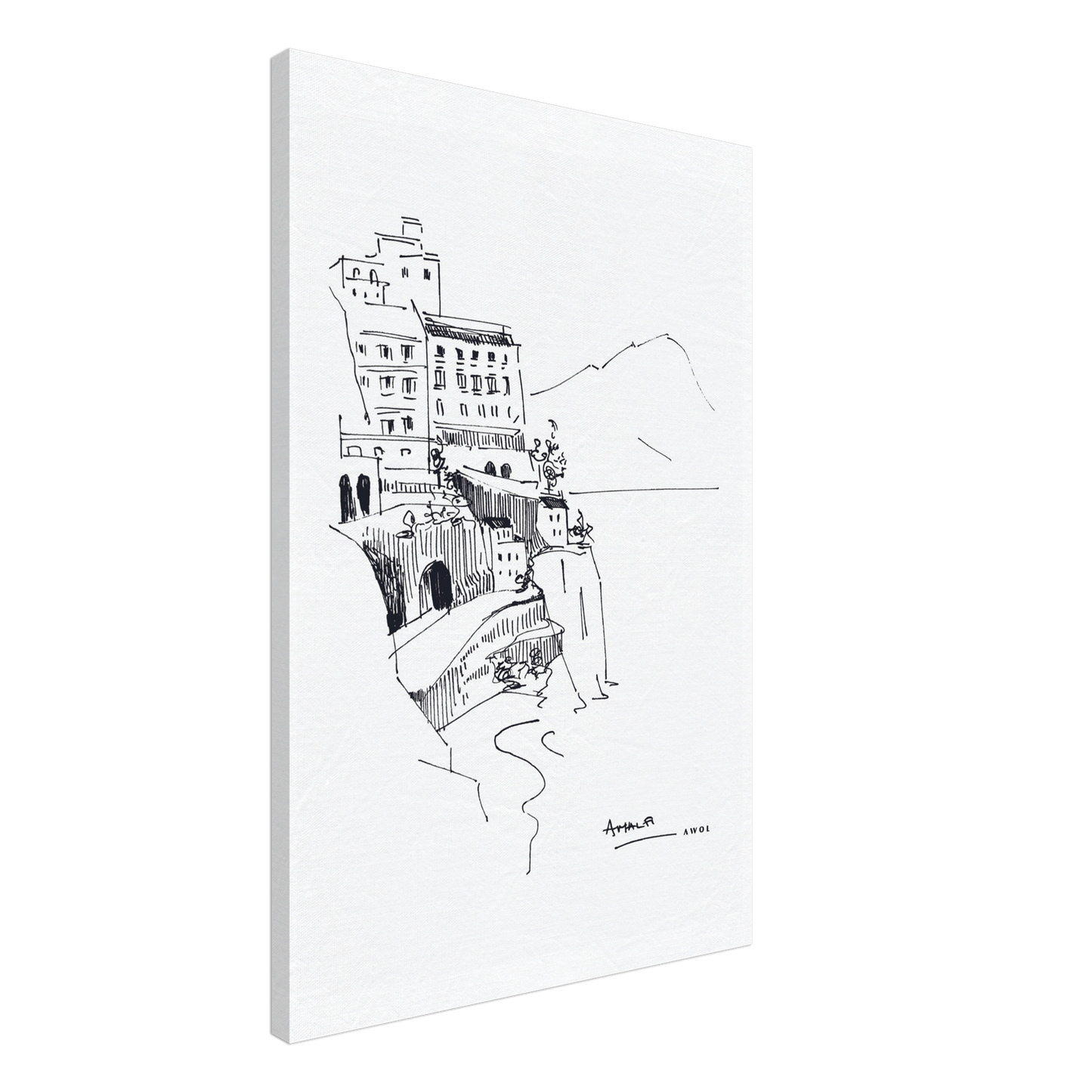 Small Towns And Villas On The Amalfi Coast, Italy Art Print On Canvas