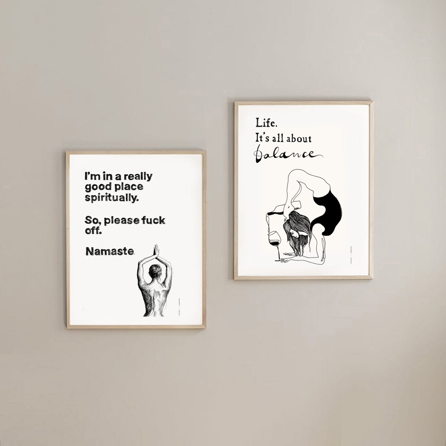 I'm In a Good Place, Please Fuck Off, Meditation Wall Art: Framed Yoga Art Print