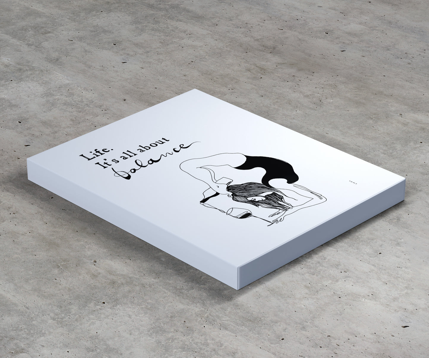 Life Is All About Balance: Modern Yoga Art, Quote and Wine, Art Print On Canvas