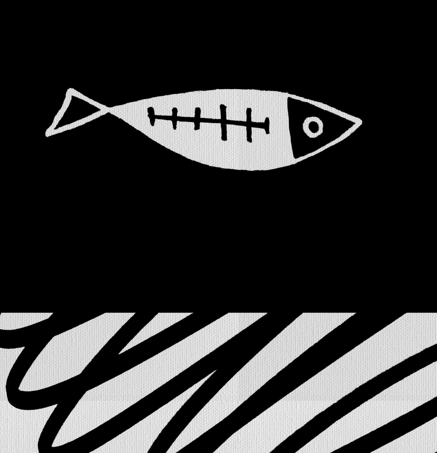 Minimalist Fish In Nordic Waters: Scandi Love Canvas Art Print