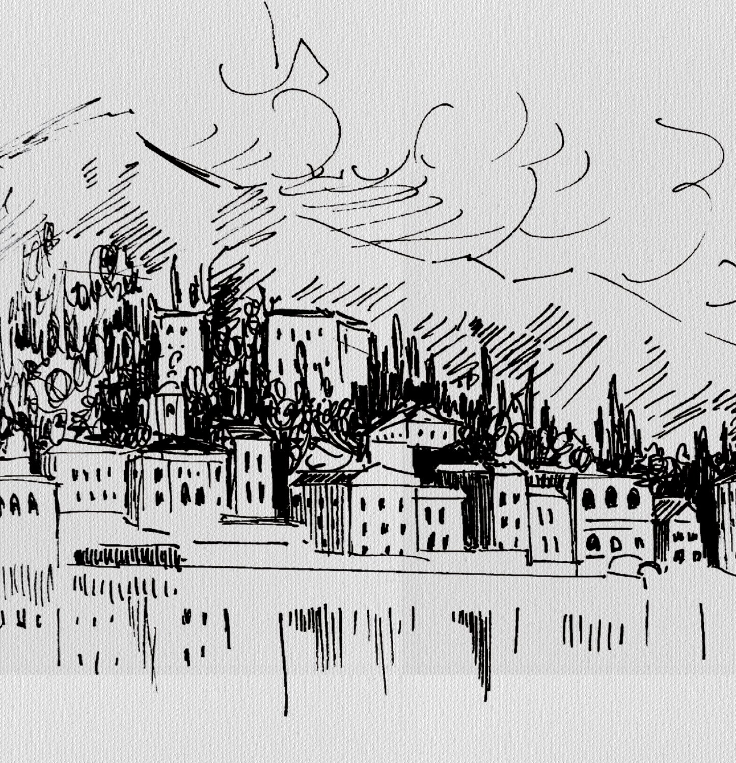 Italian Scenery Wall Art With Villas On A Hill In Lake Como, Canvas Print