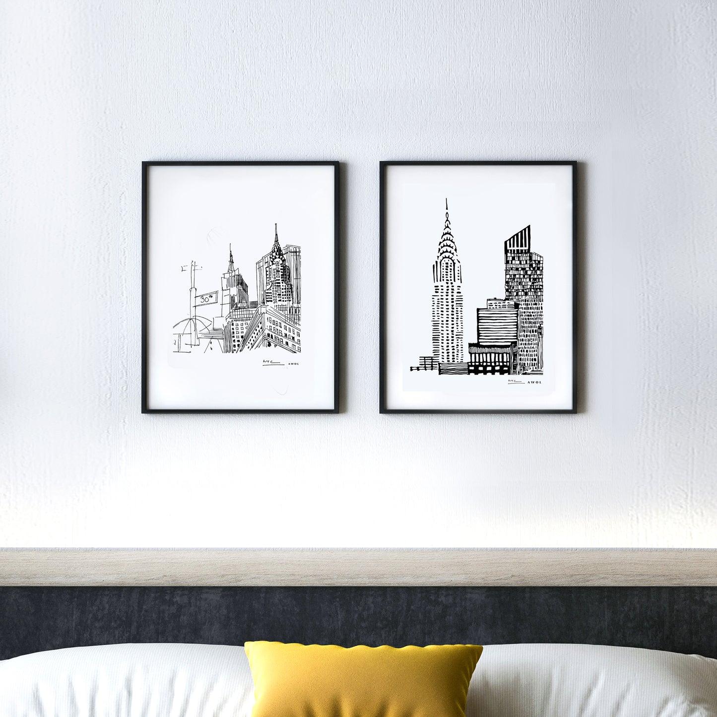 New York City Skyline Art, Iconic Skyscrapers: Poster Print
