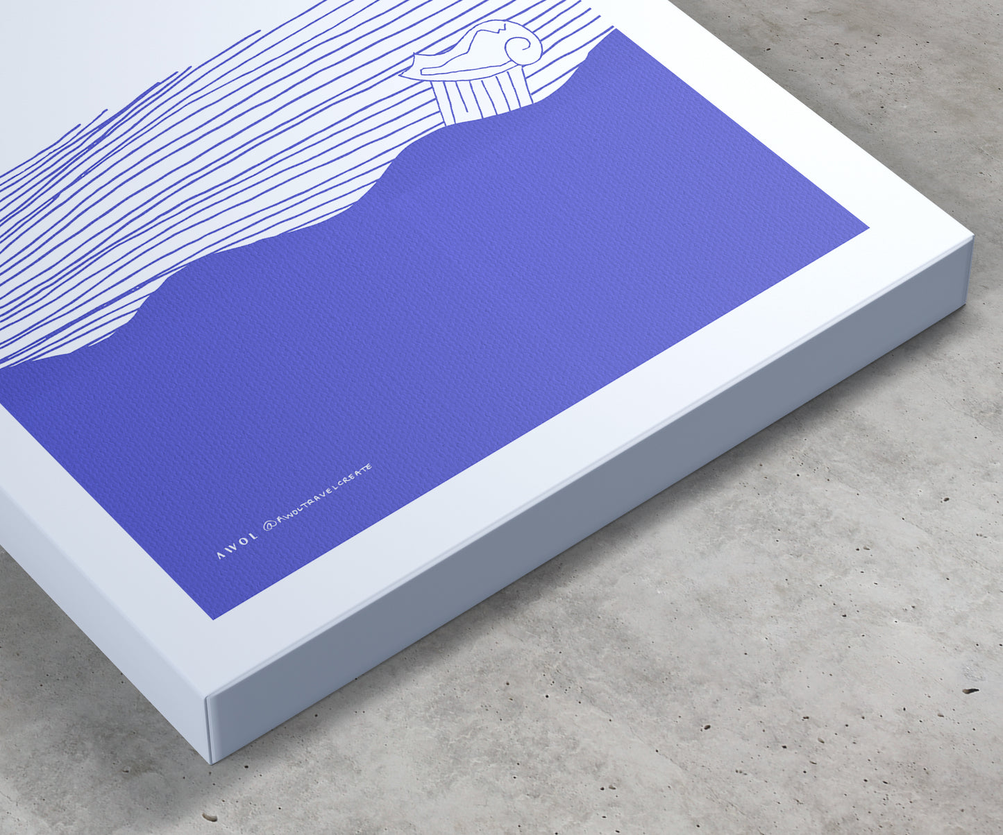Mediterranean Beach Art, Diving Into The Blue Sea: Art Print On Canvas
