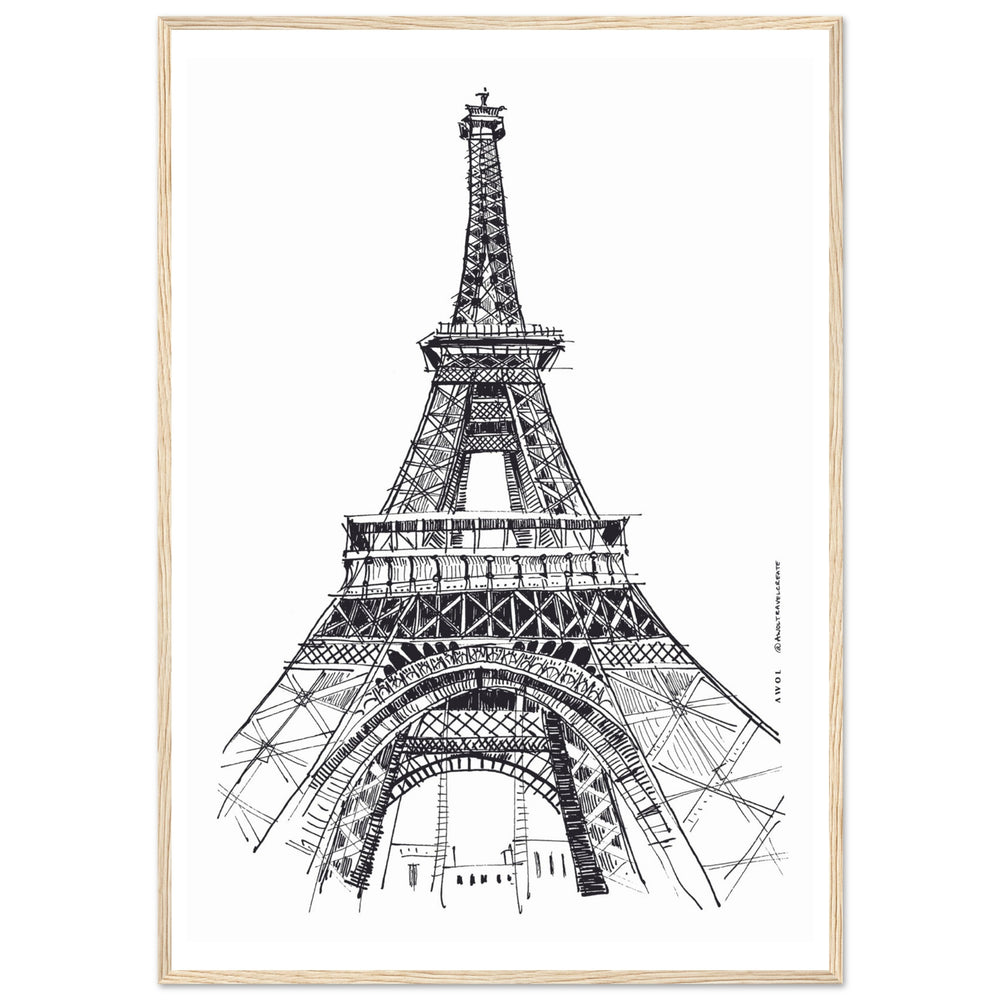 
                      
                        Black And White City Poster, Paris Wall Art With Eiffel Tower: Framed Art Print
                      
                    