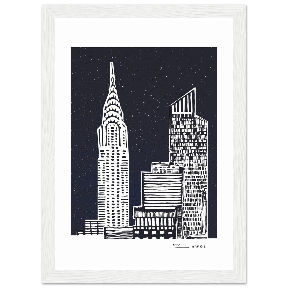 
                      
                        New York City At Night, Manhattan Abstraction: Framed Art Print
                      
                    