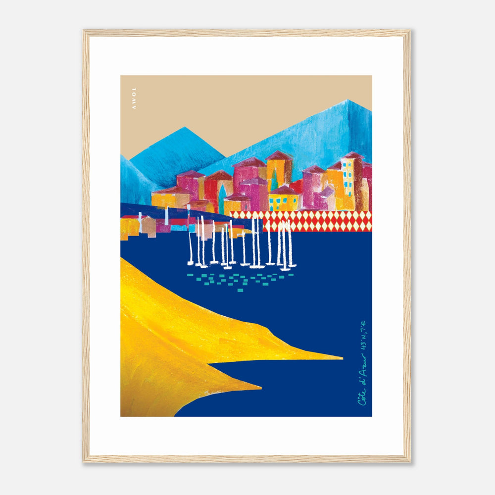 
                      
                        Colourful Beach Towns In The South of France Poster: Framed Art Print
                      
                    