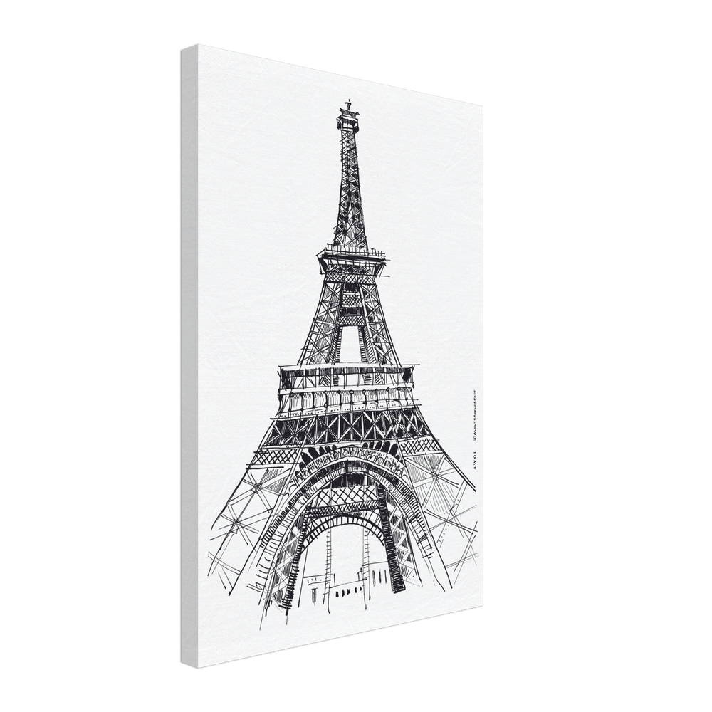 
                      
                        Black And White City Art Print, Paris Wall Art With Eiffel Tower: Canvas Art Print
                      
                    