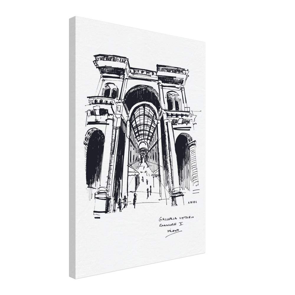 
                      
                        Milan City Elegance, Luxury Shopping Landmark Art: Canvas Print
                      
                    