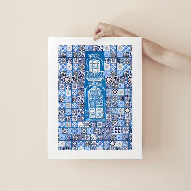 
                      
                        Blue Portugese Patterns: Azulejos Wall, Fine Art Poster
                      
                    