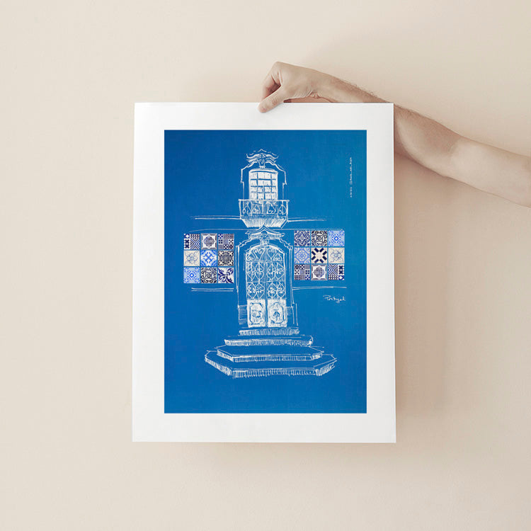 
                      
                        Portugal Blues: Doorway & Azulejos, Fine Art Poster
                      
                    