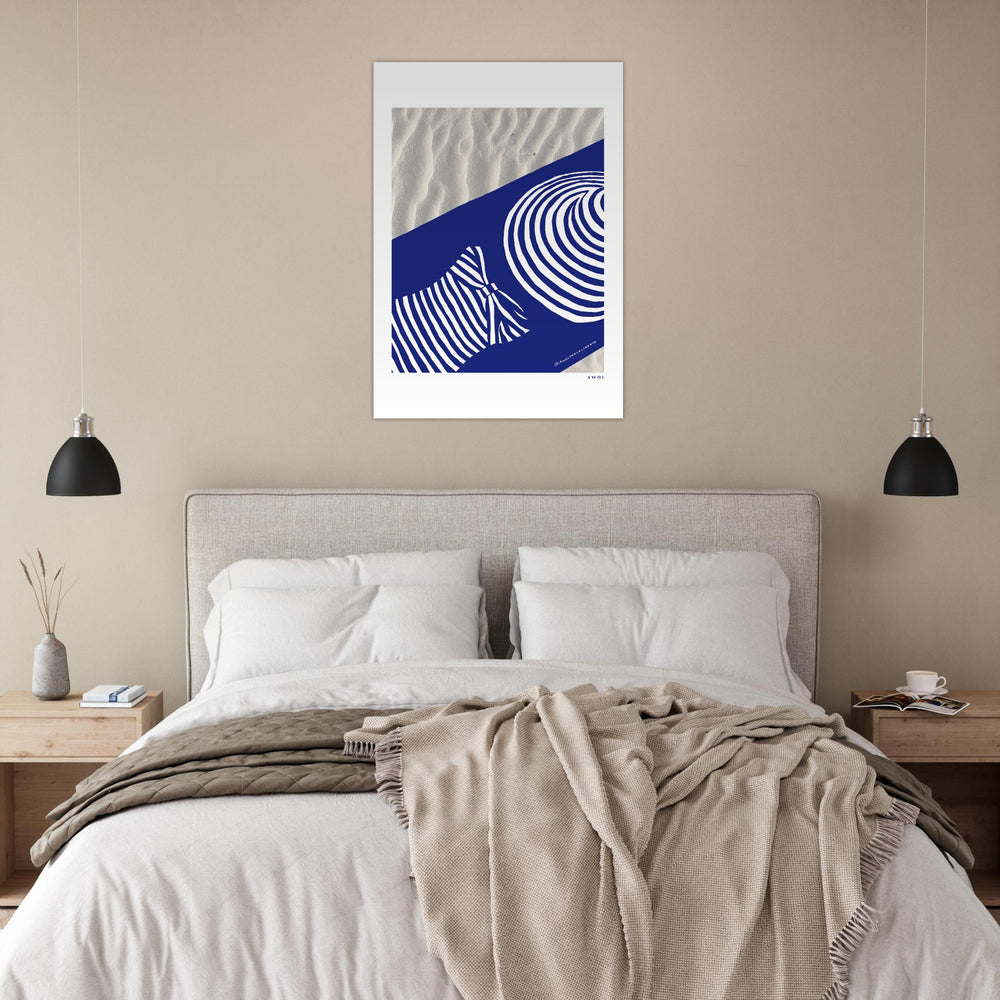 
                      
                        Woman In Oversized Hat And Stripes Sleeping On The Beach: Island Vibes Aluminum Print
                      
                    