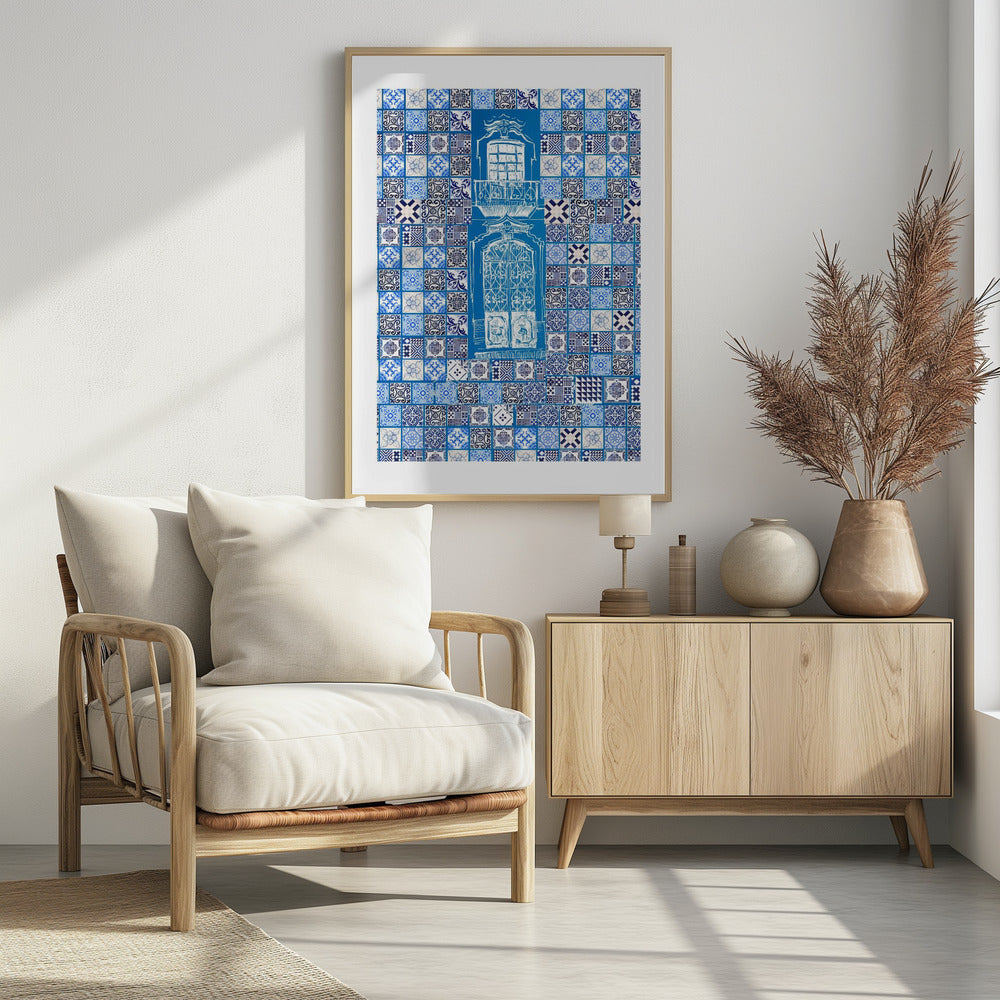 
                      
                        Blue Portugese Patterns: Azulejos Wall, Fine Art Poster
                      
                    