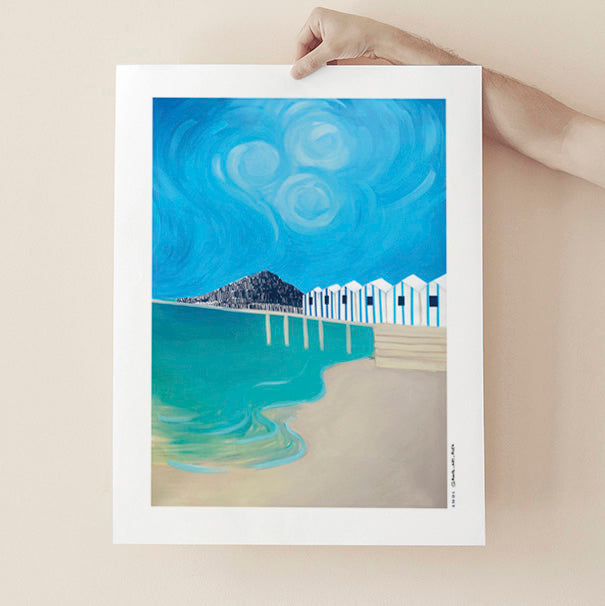 Amalfi Coast Travel Poster – Colourful Italian Wall Decor, Modern Art Print of Capri & Naples Seaside